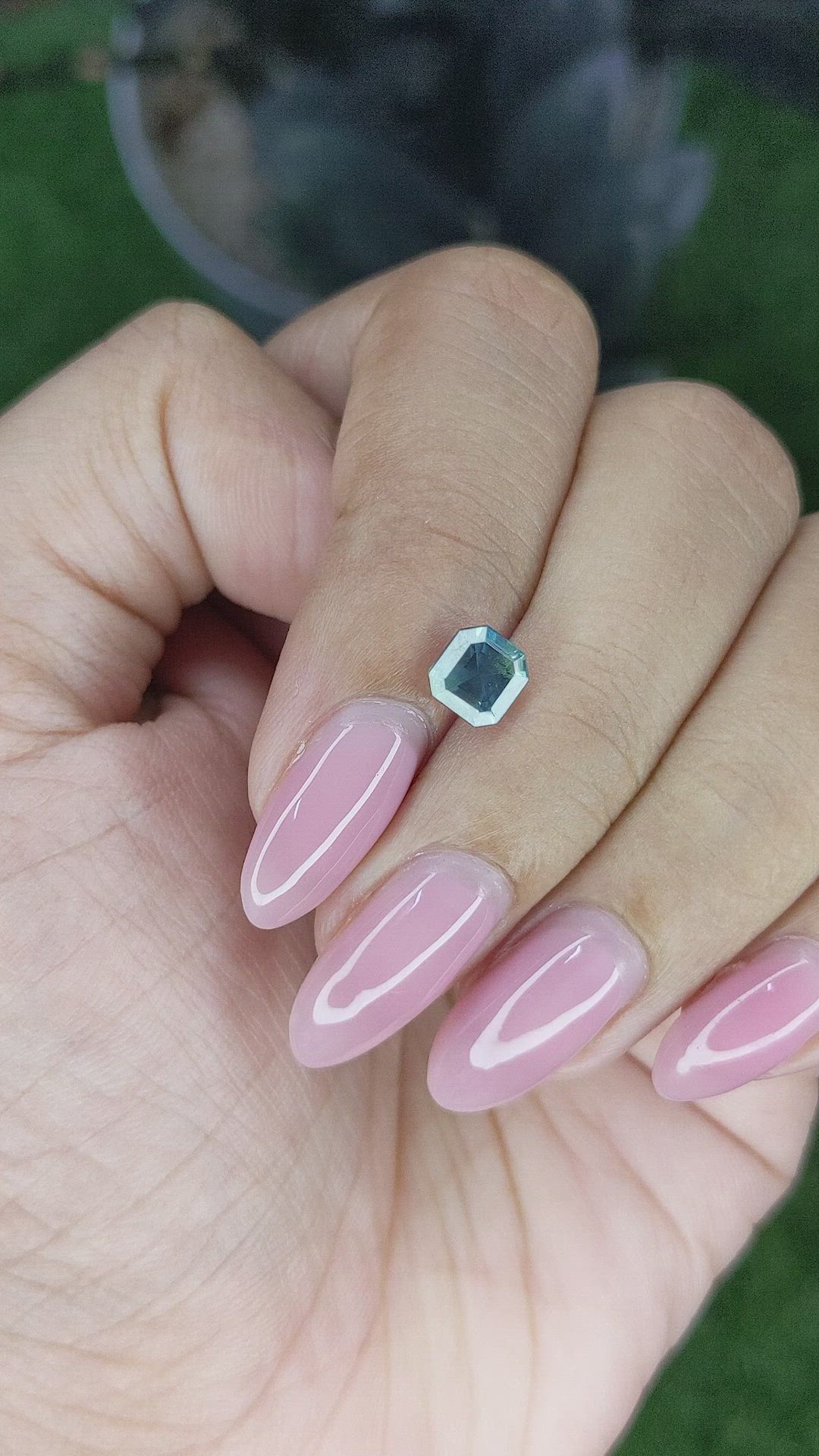 1.25 Ct. Bluish Green Sapphire from Madagascar Size Video