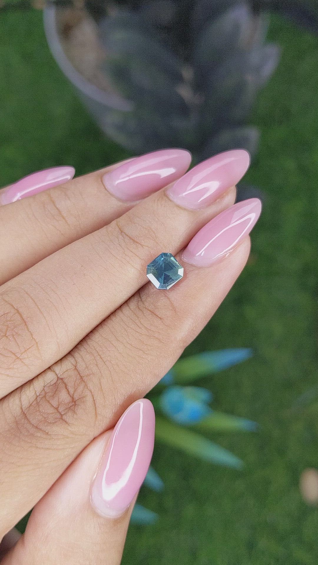 1.25 Ct. Bluish Green Sapphire from Madagascar Size Video