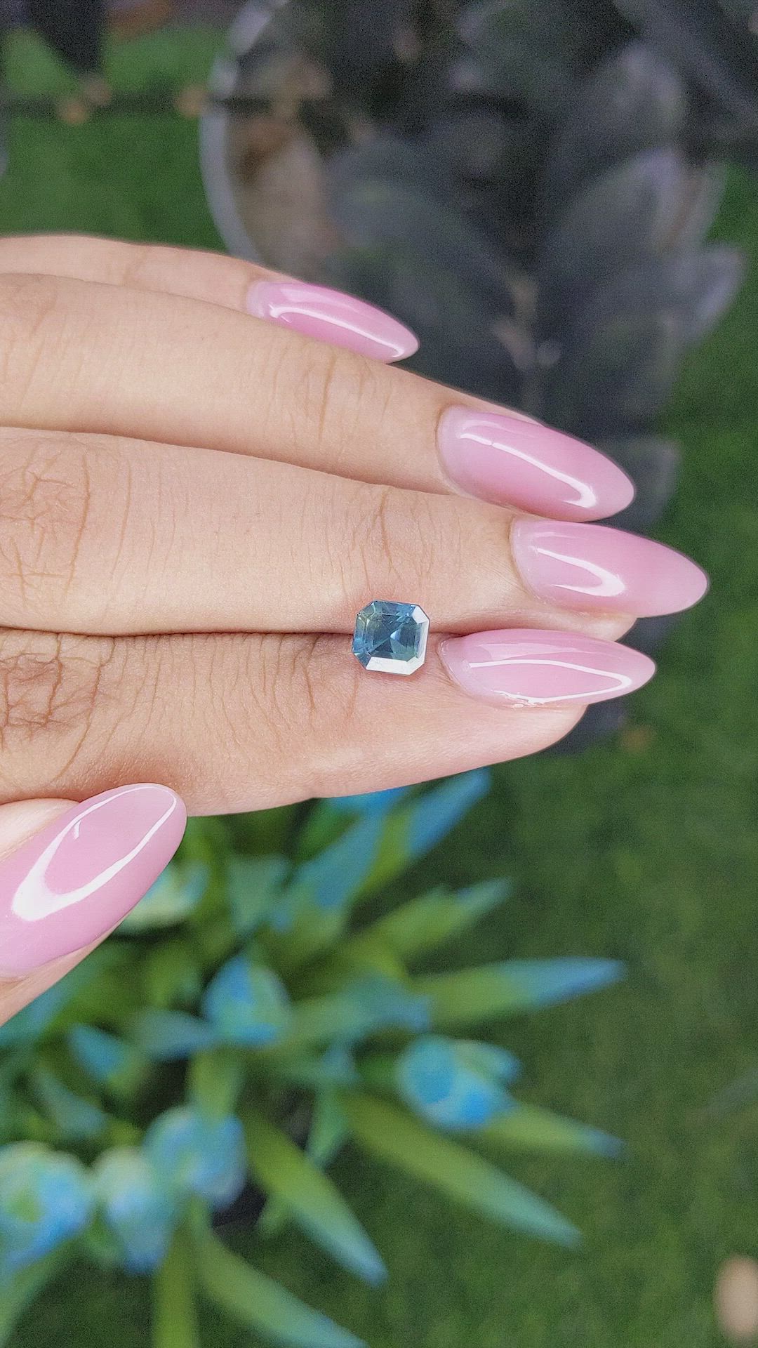 1.25 Ct. Bluish Green Sapphire from Madagascar Size Video