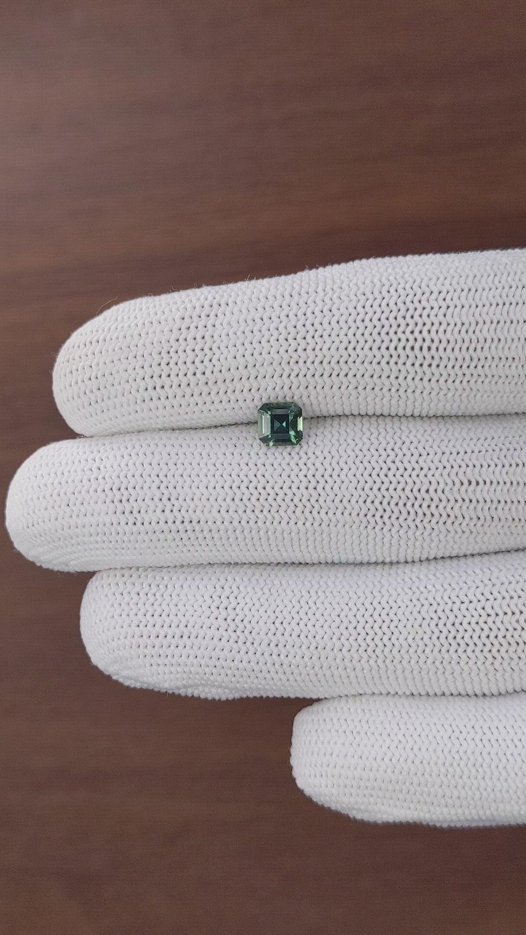 0.84 Ct. Bluish Green Sapphire from Madagascar Size Video