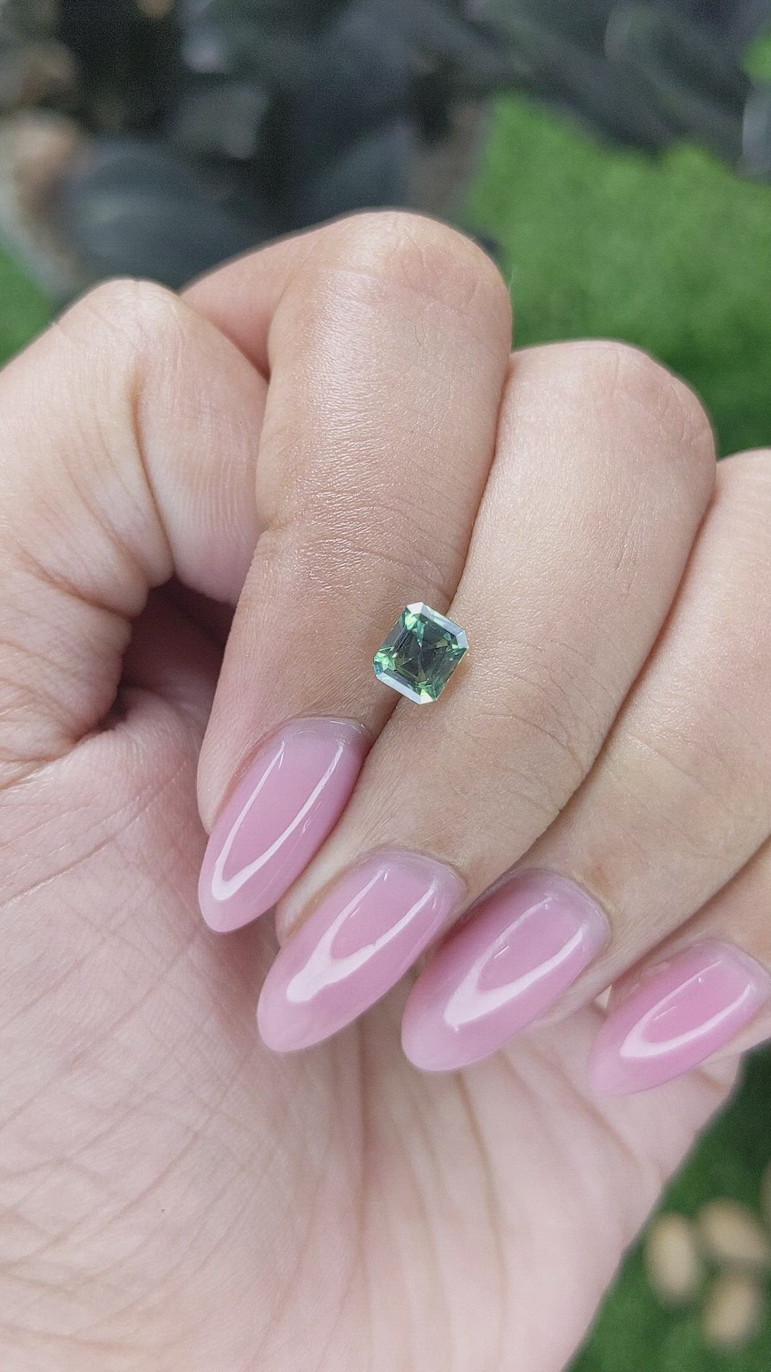 1.01 Ct. Bluish Green Sapphire from Australia Size Video
