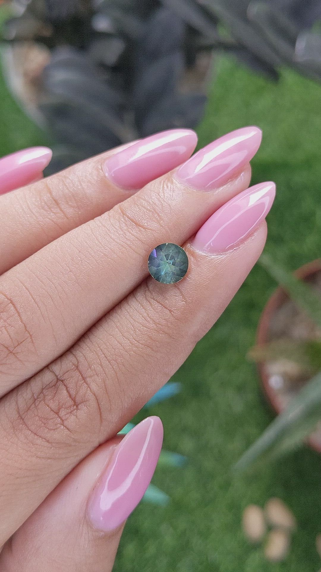 1.06 Ct. Bluish Green Sapphire from Australia Size Video