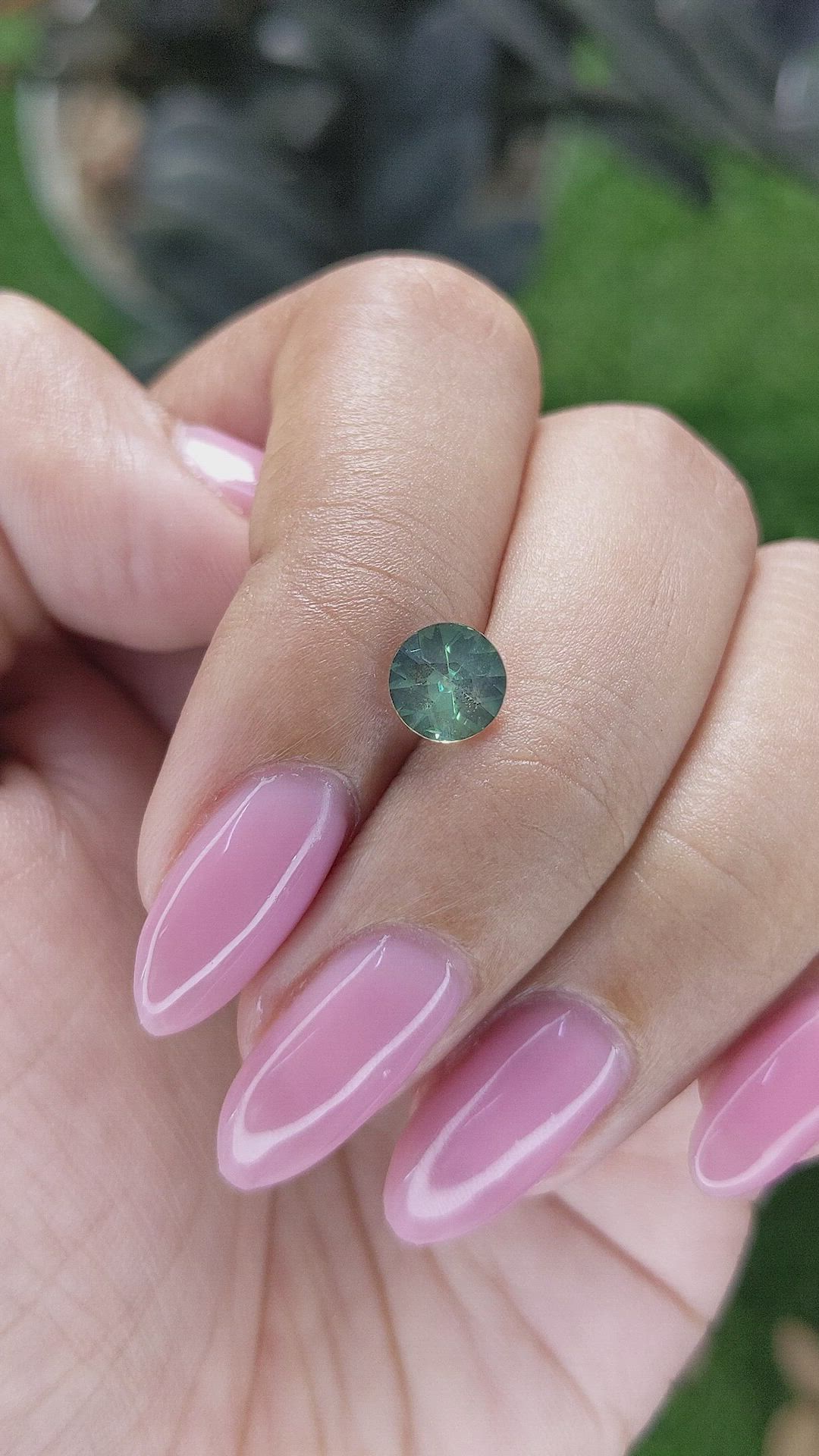 1.06 Ct. Bluish Green Sapphire from Australia Size Video