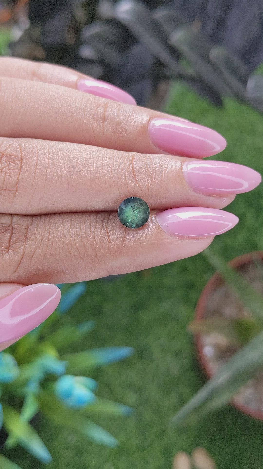 1.06 Ct. Bluish Green Sapphire from Australia Size Video