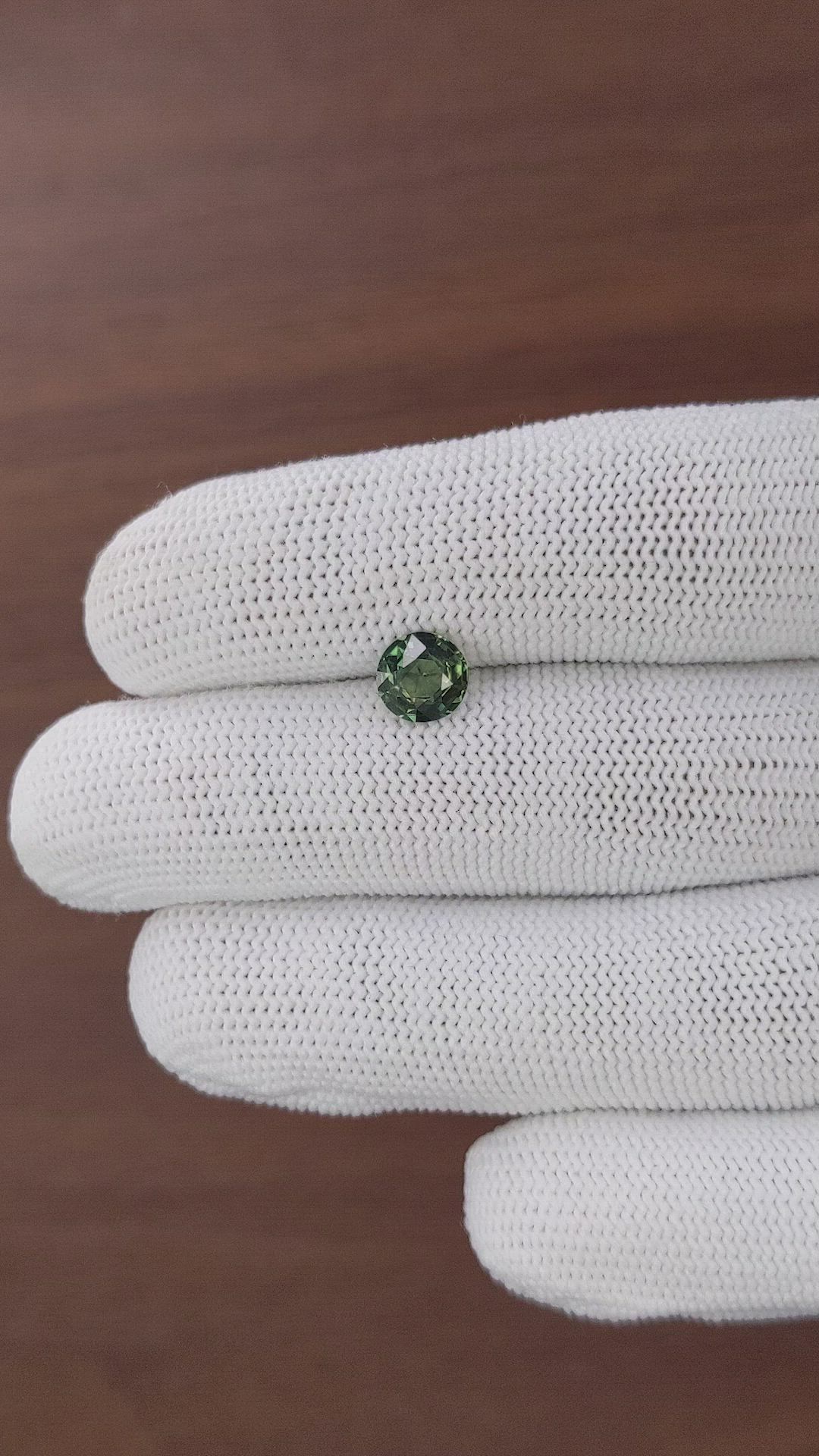 1.35 Ct. Yellowish Green Sapphire from Australia Size Video