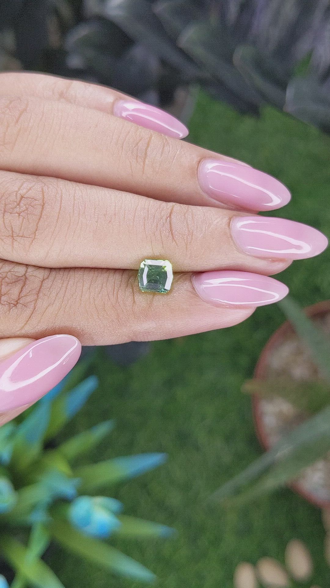 1.28 Ct. Yellowish Green Sapphire from Australia Size Video