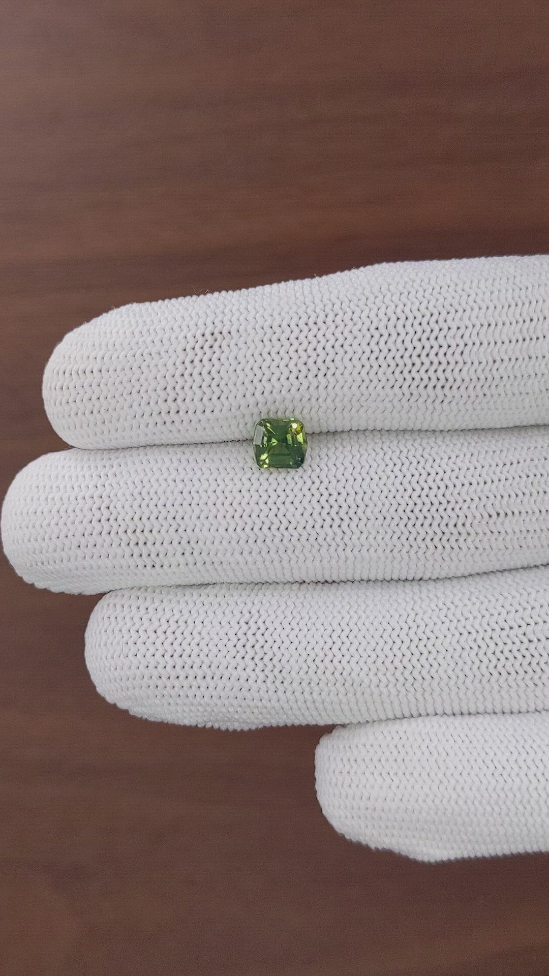 1.28 Ct. Yellowish Green Sapphire from Australia Size Video