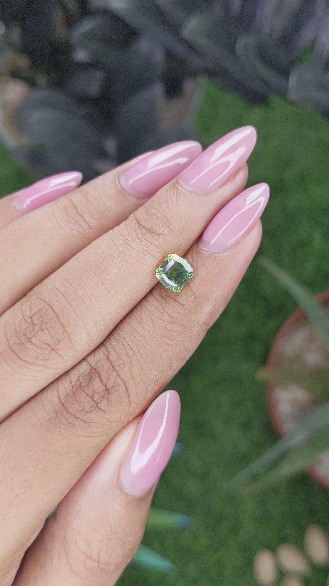 1.28 Ct. Yellowish Green Sapphire from Australia Size Video