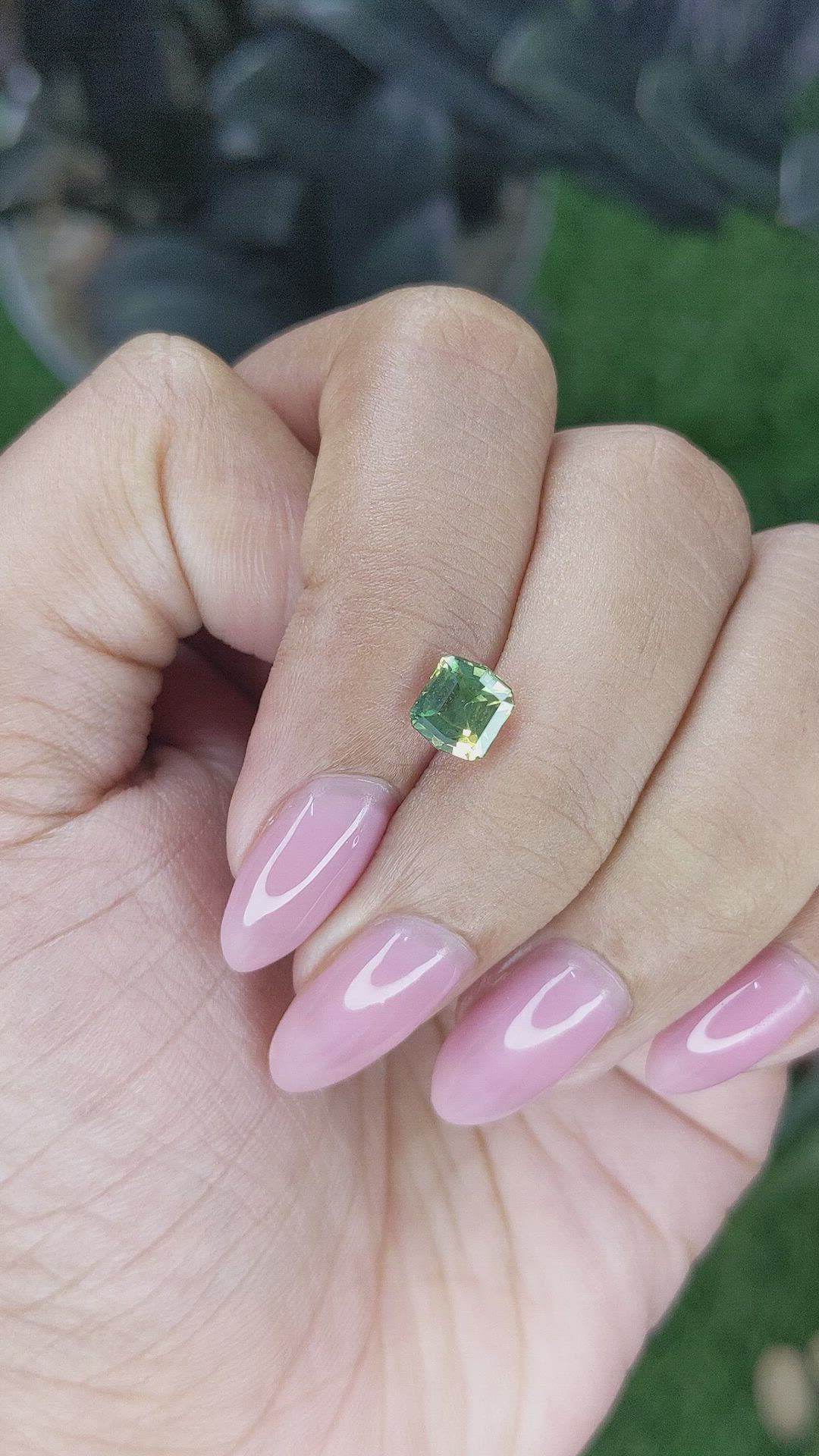 1.28 Ct. Yellowish Green Sapphire from Australia Size Video