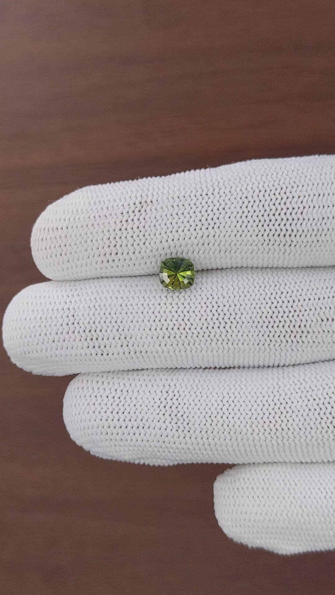 1.26 Ct. Yellowish Green Sapphire from Australia Size Video