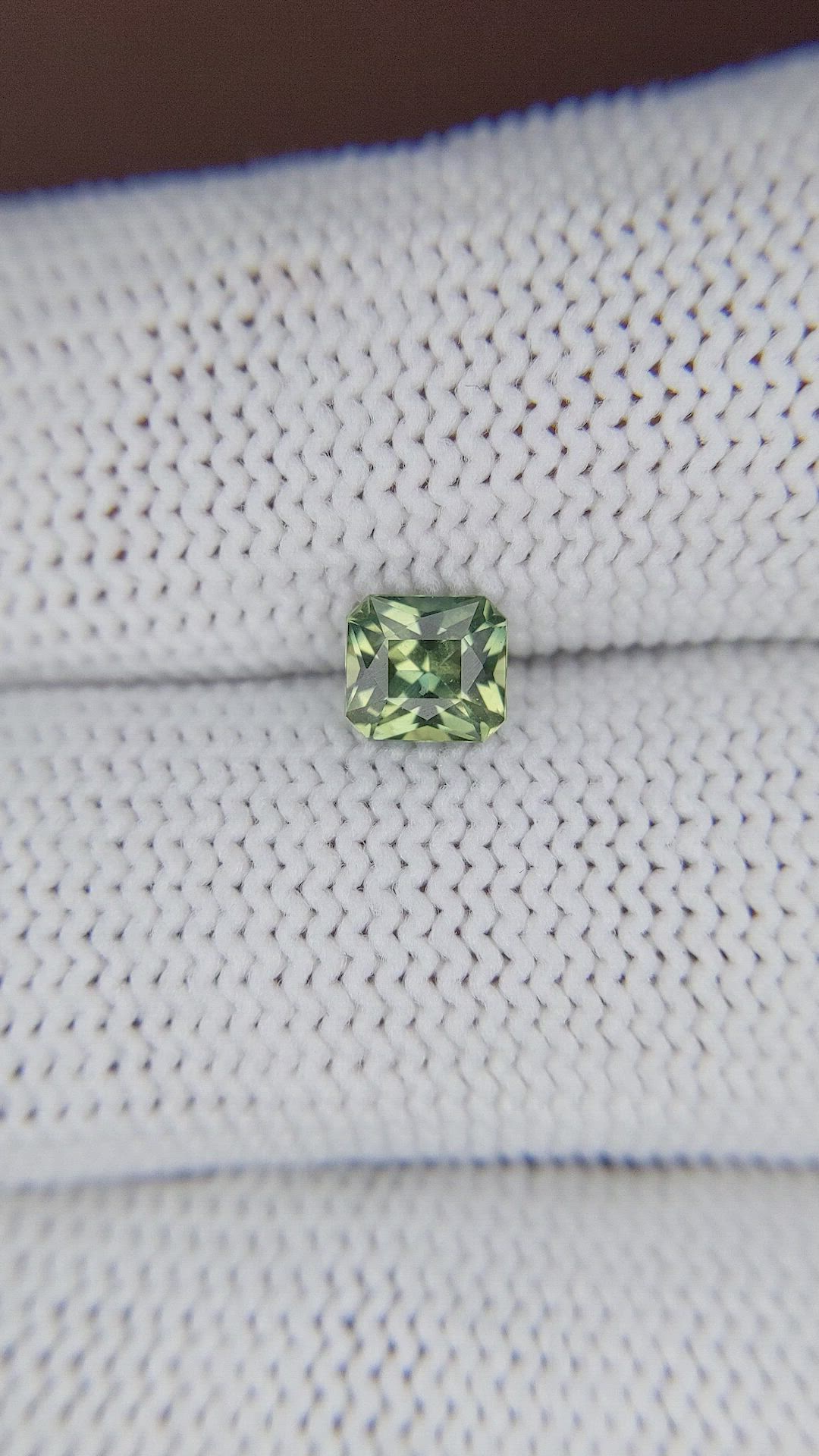 0.74 Ct. Yellowish Green Sapphire from Australia Size Video