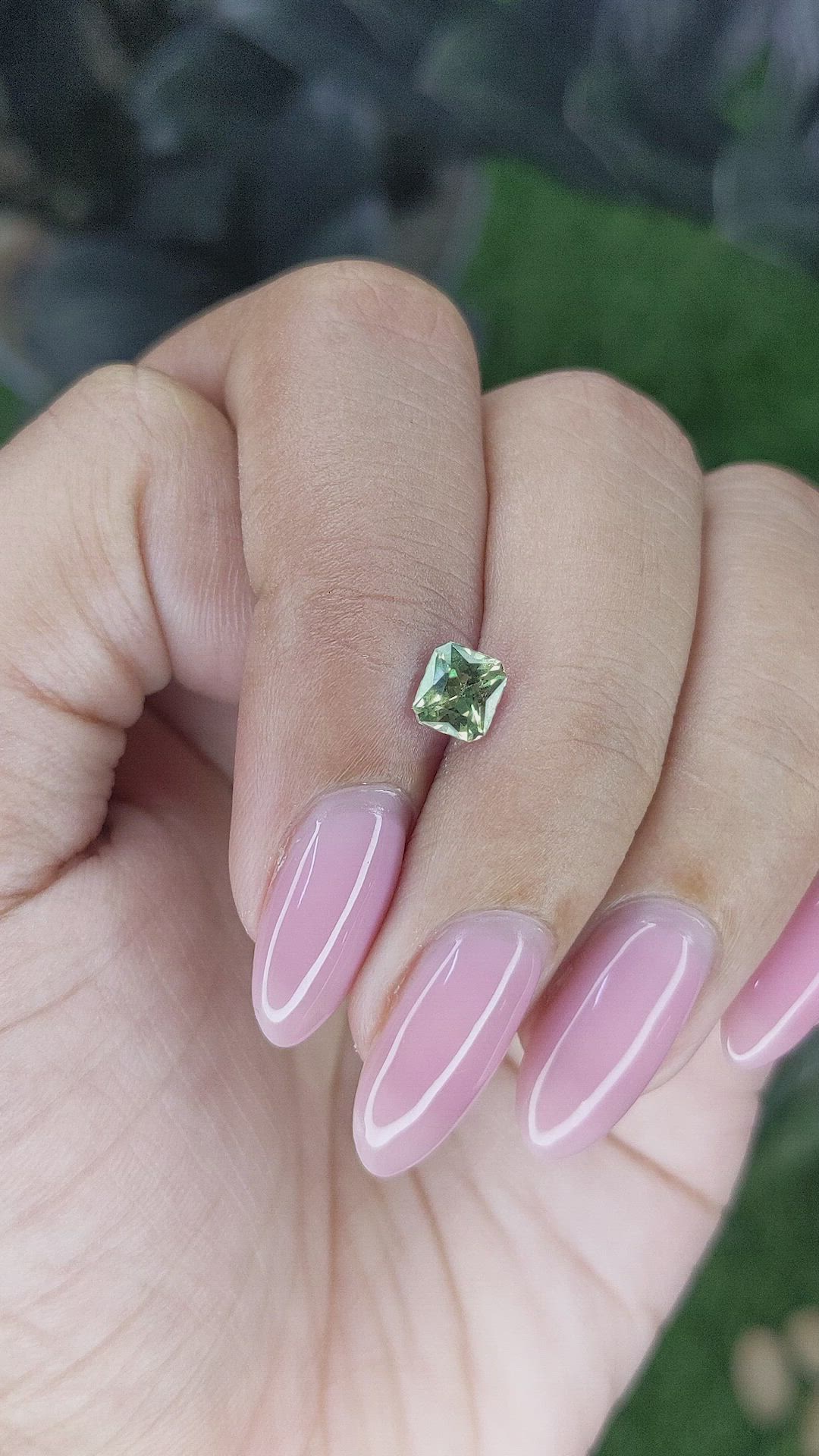 0.74 Ct. Yellowish Green Sapphire from Australia Size Video
