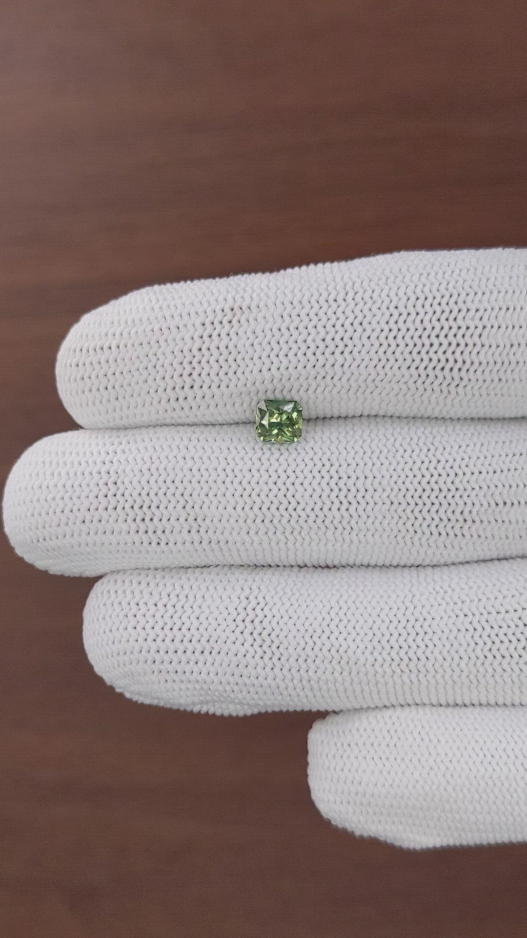 0.74 Ct. Yellowish Green Sapphire from Australia Size Video