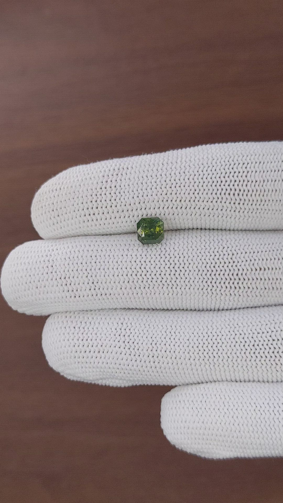 1.54 Ct. Yellowish Green Sapphire from Australia Size Video