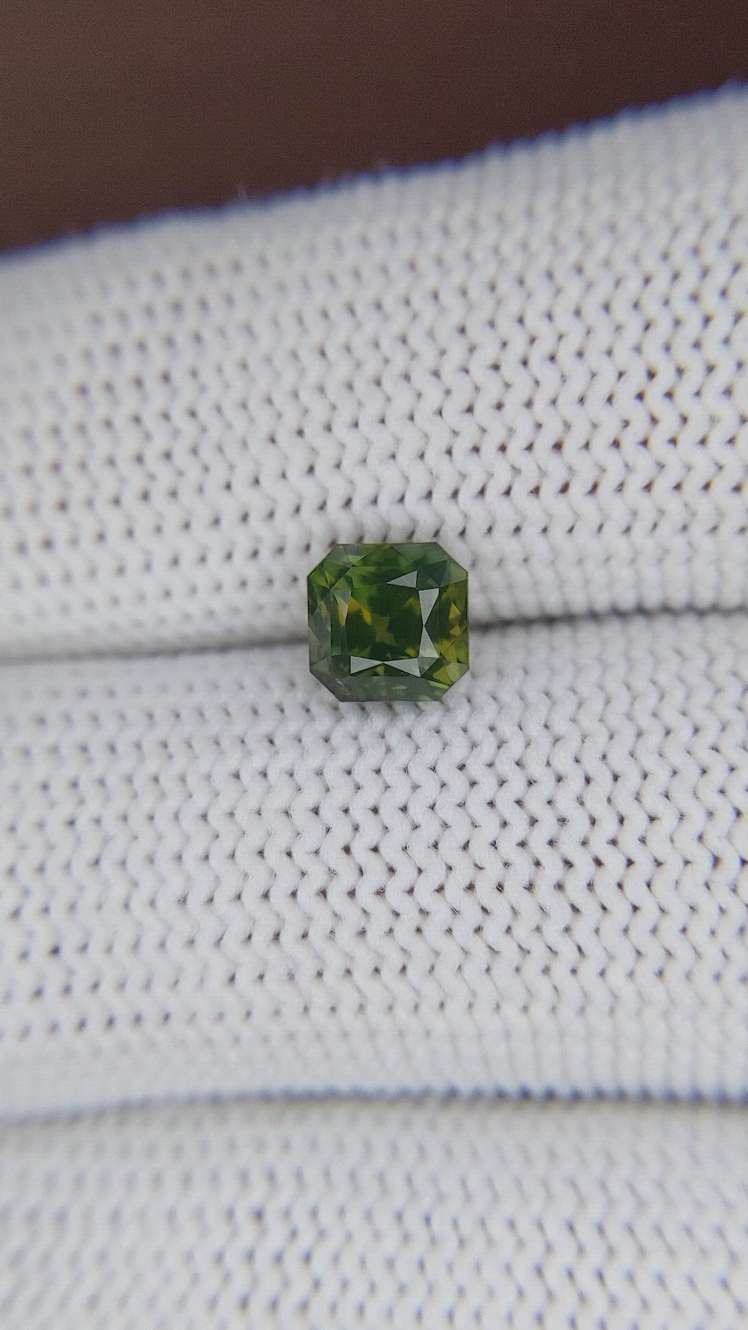 1.54 Ct. Yellowish Green Sapphire from Australia Size Video
