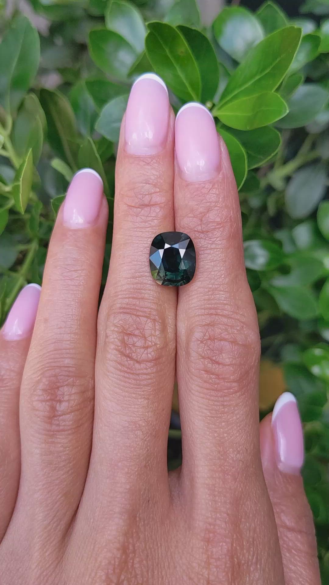 5.86 Ct. Bluish Green Sapphire from Madagascar Size Video
