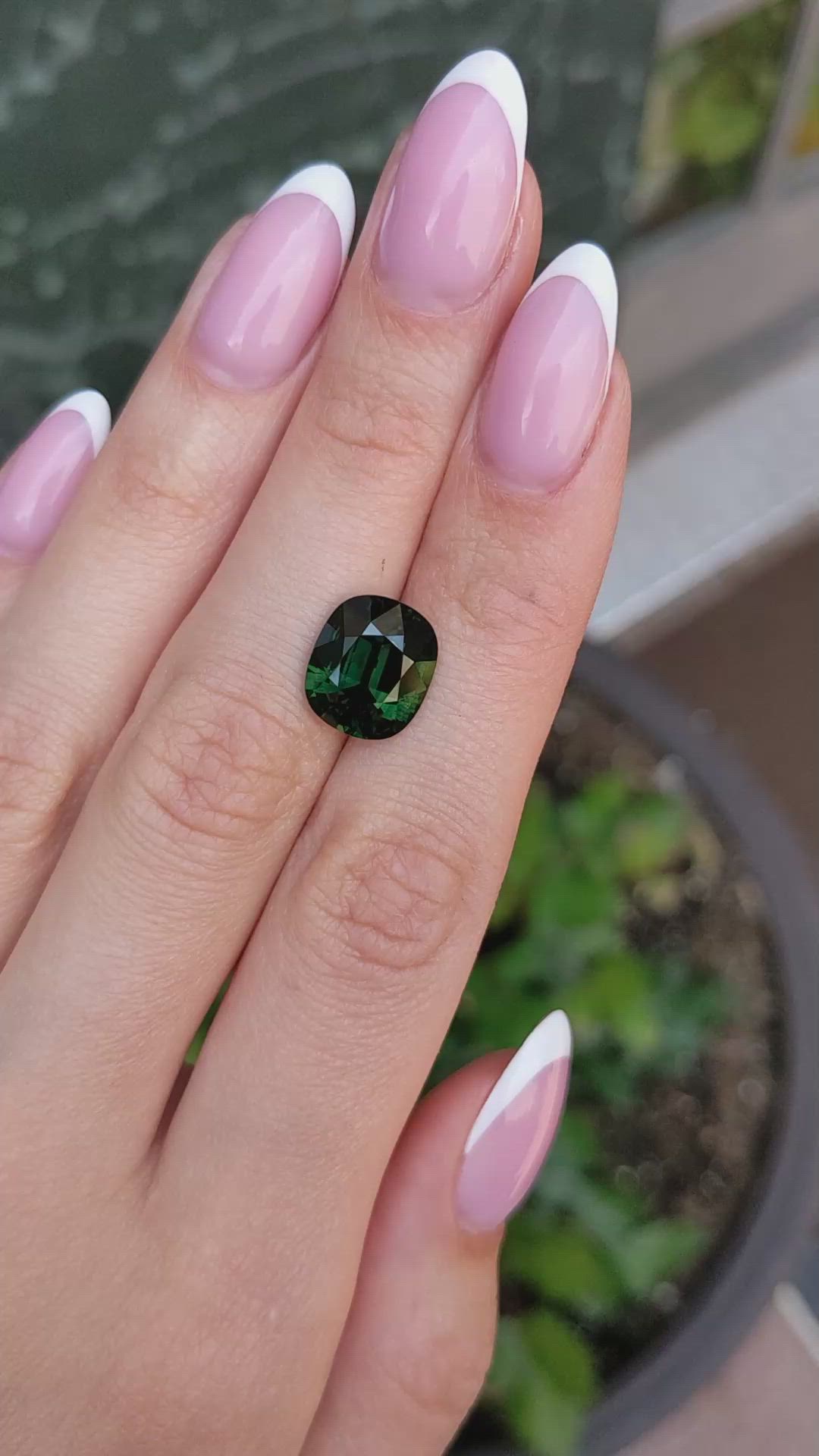 7.12 Ct. Green Sapphire from Madagascar Size Video