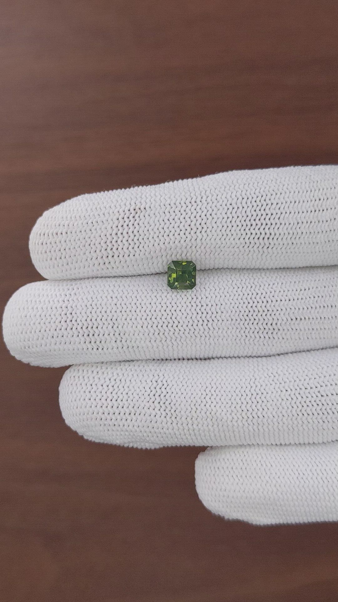 1.27 Ct. Yellowish Green Sapphire from Australia Size Video