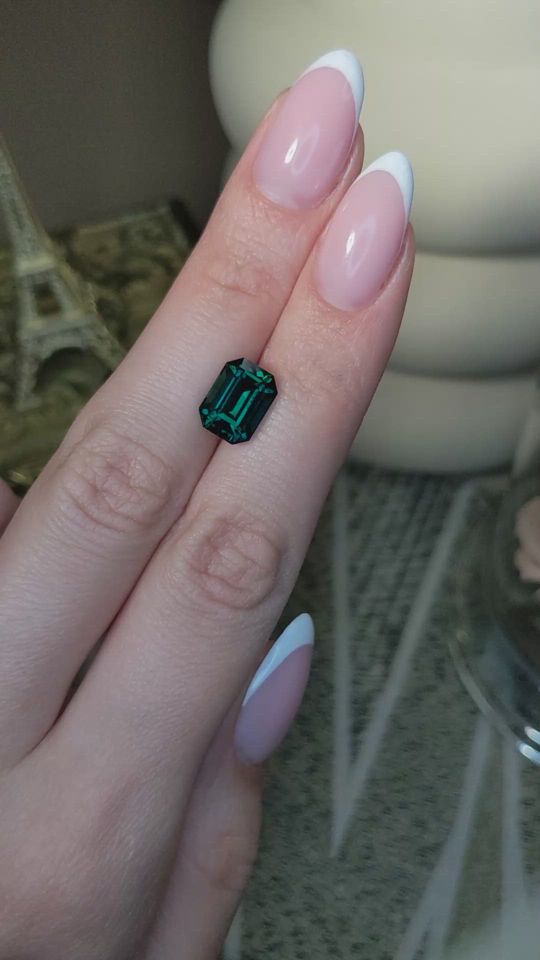 5.10 Ct. Bluish Green Sapphire from Madagascar Size Video