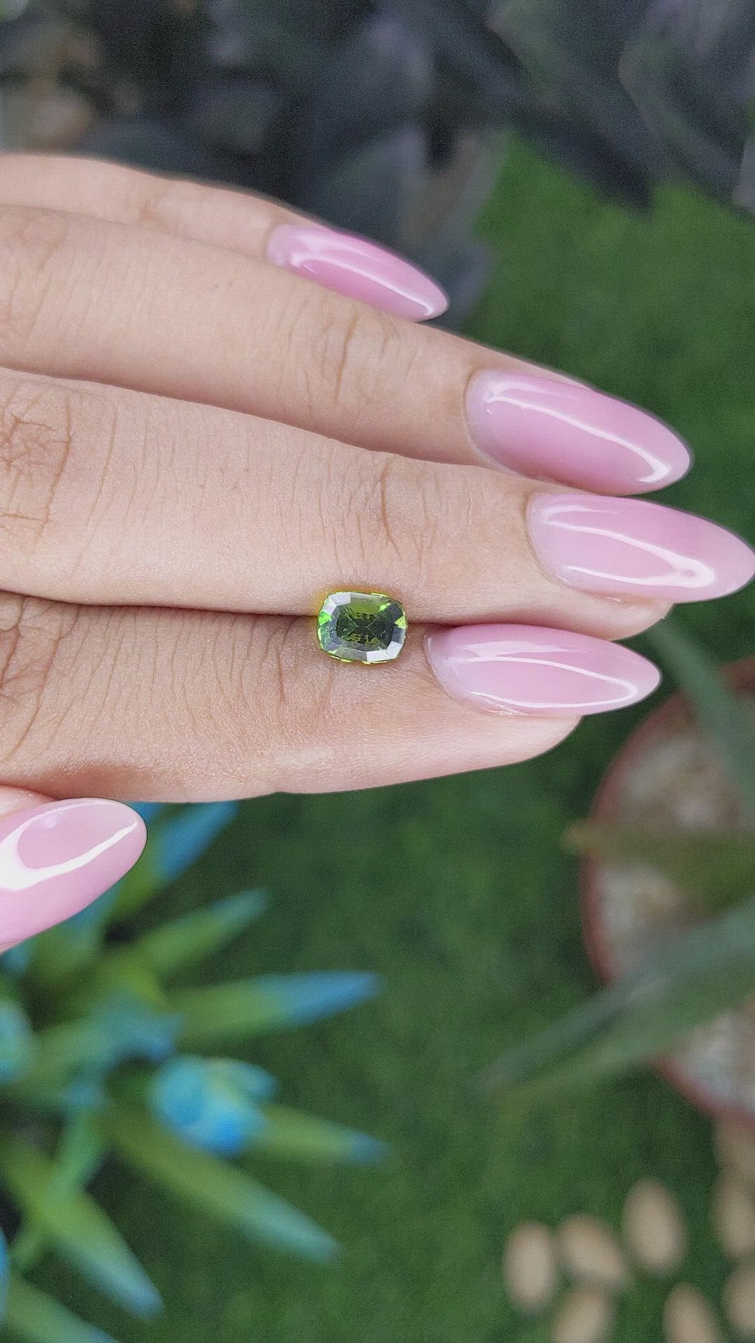 1.07 Ct. Yellowish Green Sapphire from Australia Size Video