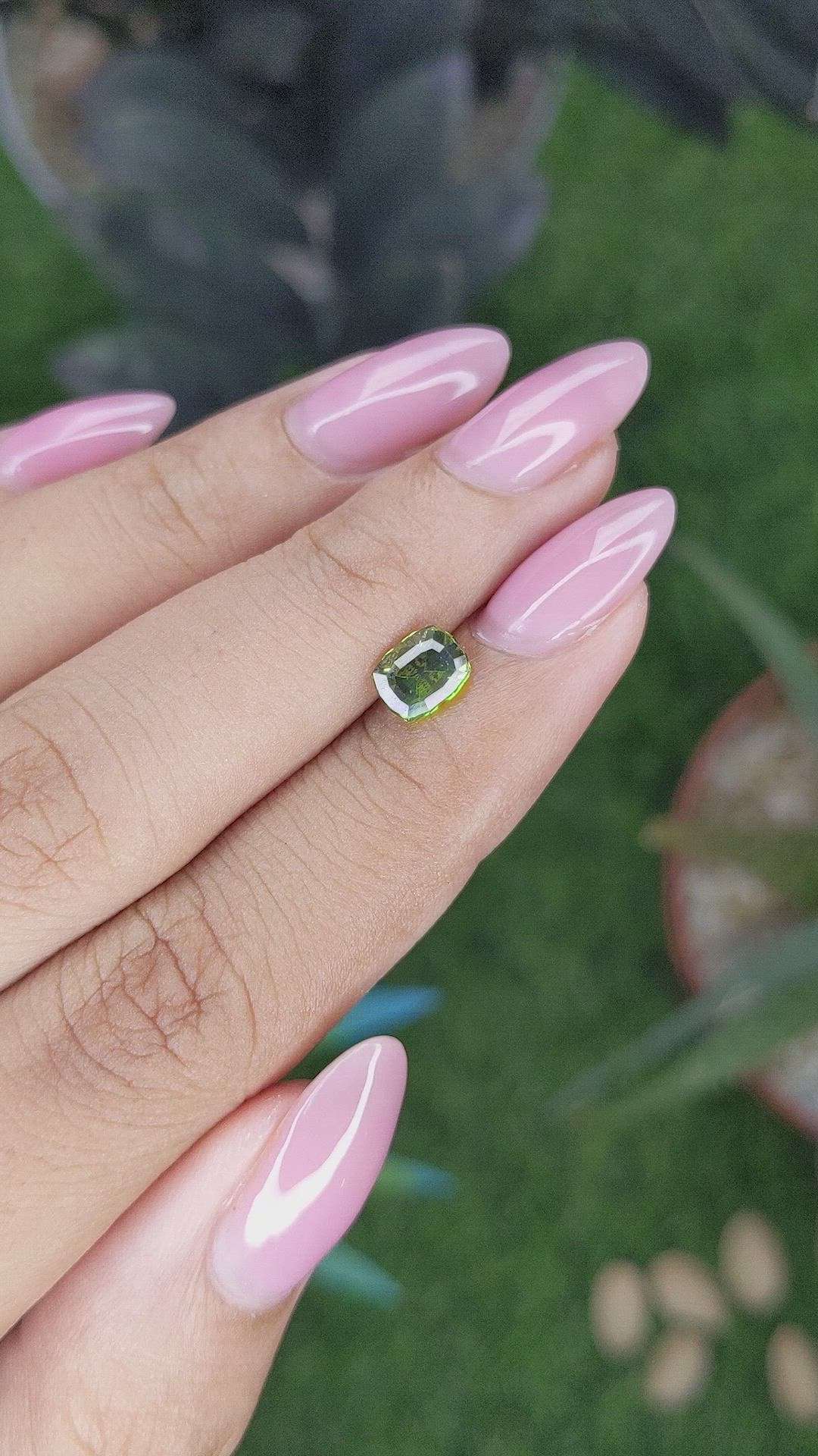 1.07 Ct. Yellowish Green Sapphire from Australia Size Video