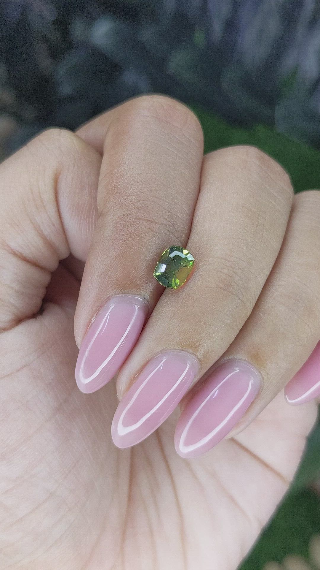 1.07 Ct. Yellowish Green Sapphire from Australia Size Video