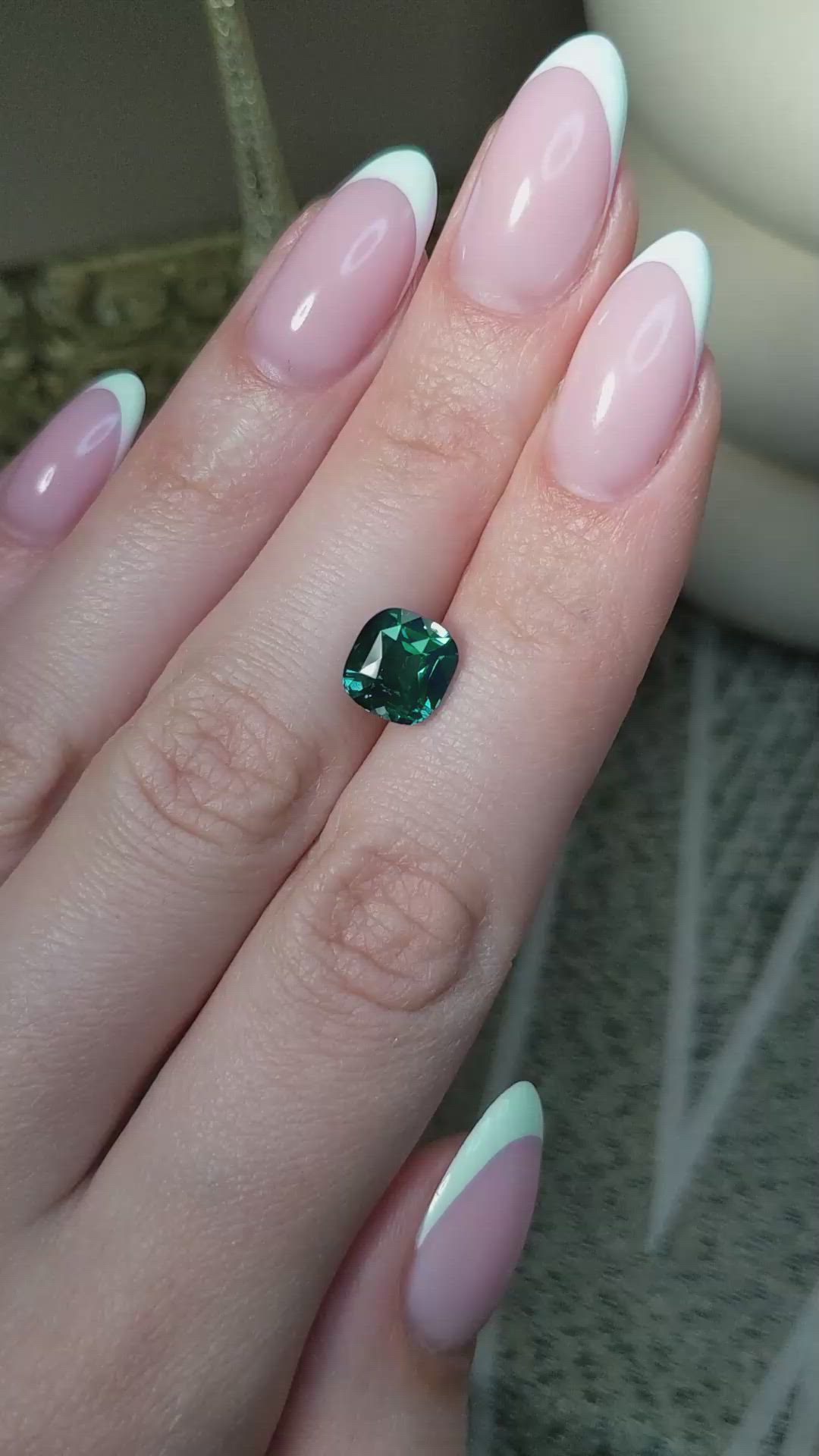 4.06 Ct. Bluish Green Sapphire from Madagascar Size Video