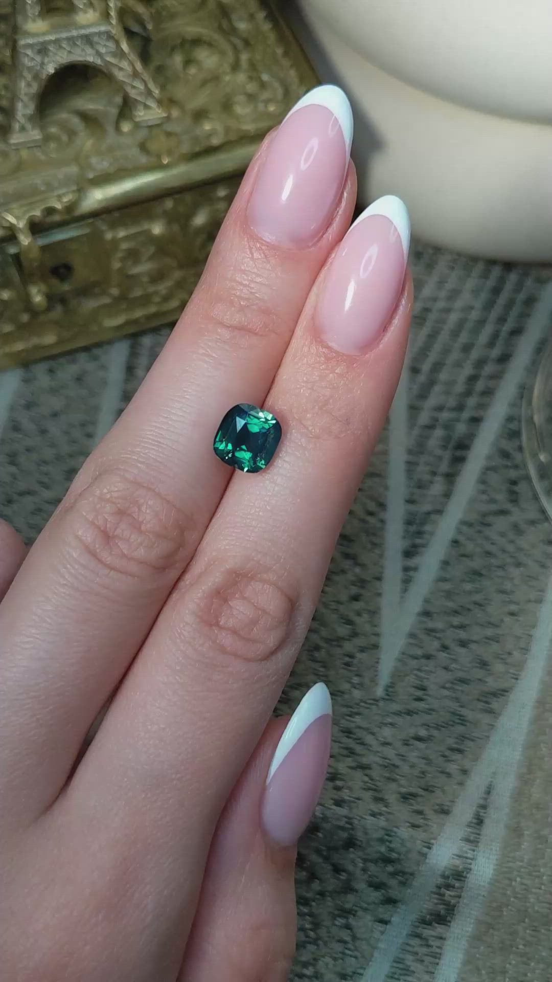 4.06 Ct. Bluish Green Sapphire from Madagascar Size Video