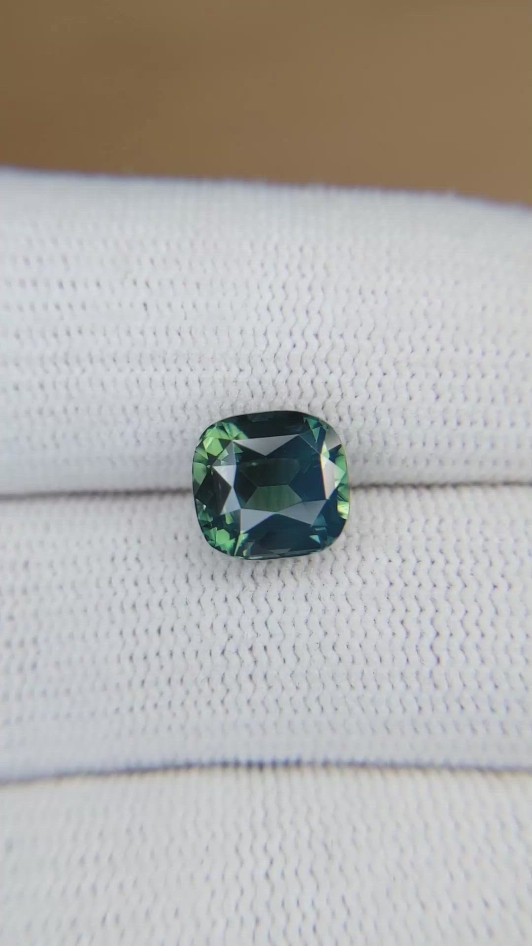 4.06 Ct. Bluish Green Sapphire from Madagascar Size Video
