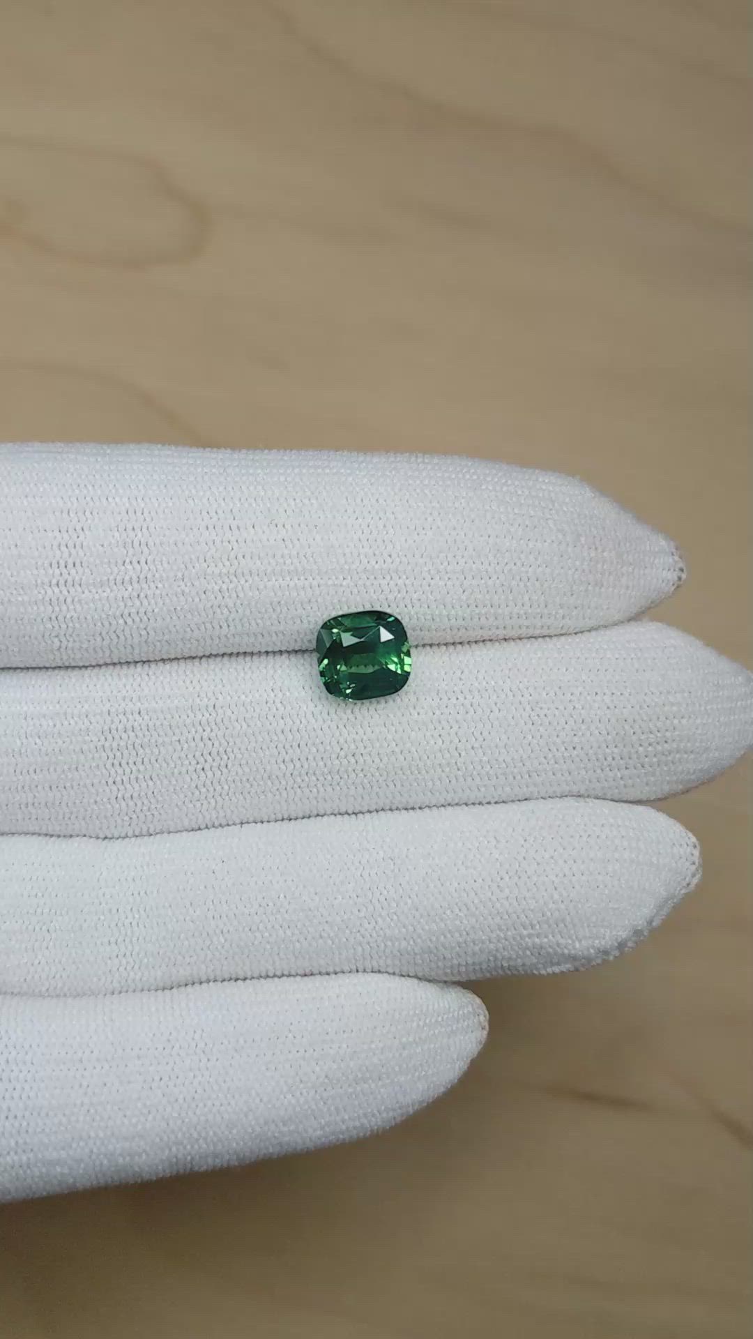 4.06 Ct. Bluish Green Sapphire from Madagascar Size Video