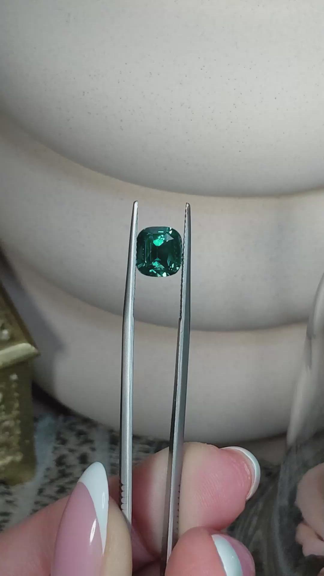 4.06 Ct. Bluish Green Sapphire from Madagascar Size Video