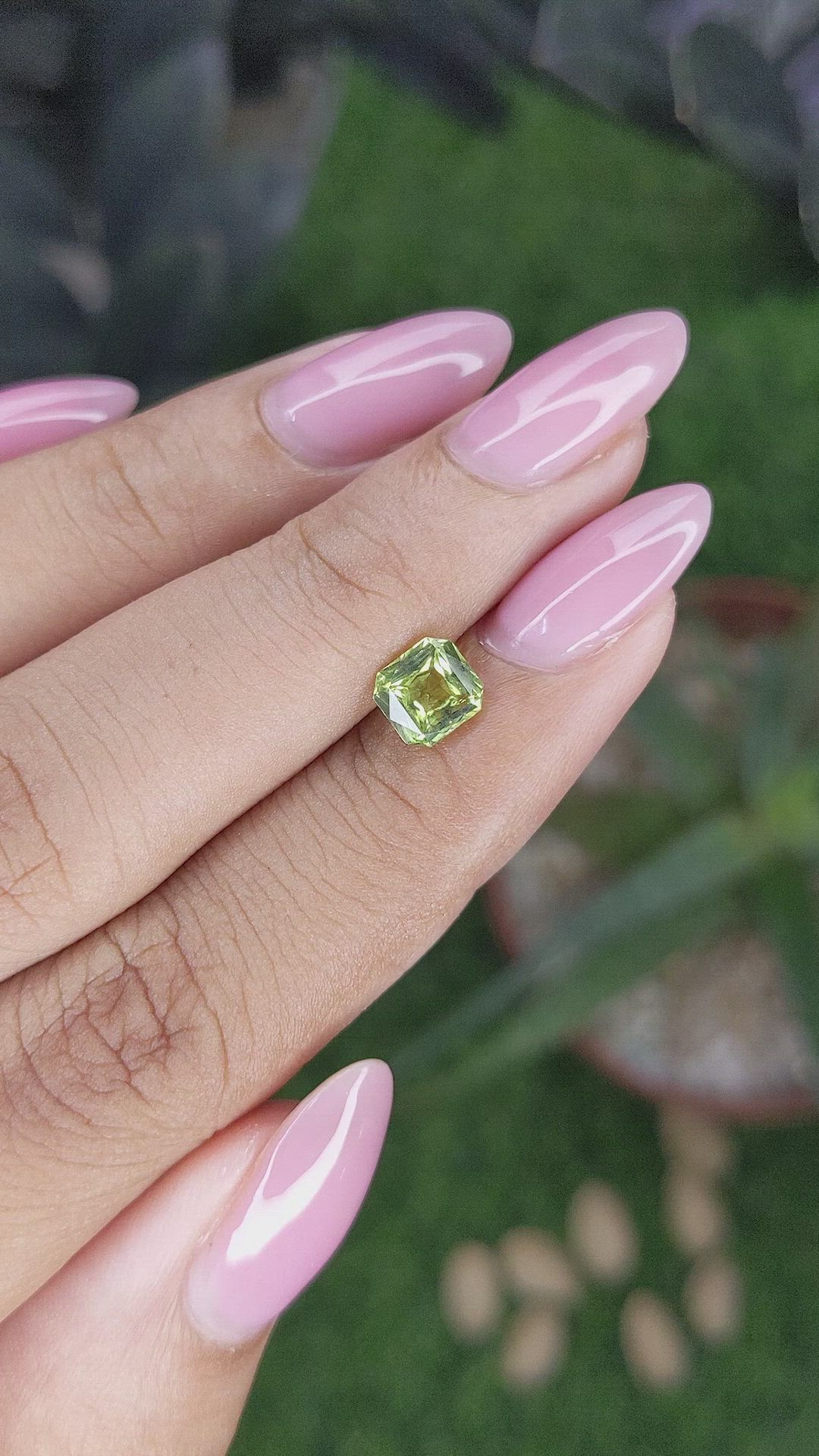 1.05 Ct. Yellowish Green Sapphire from Australia Size Video