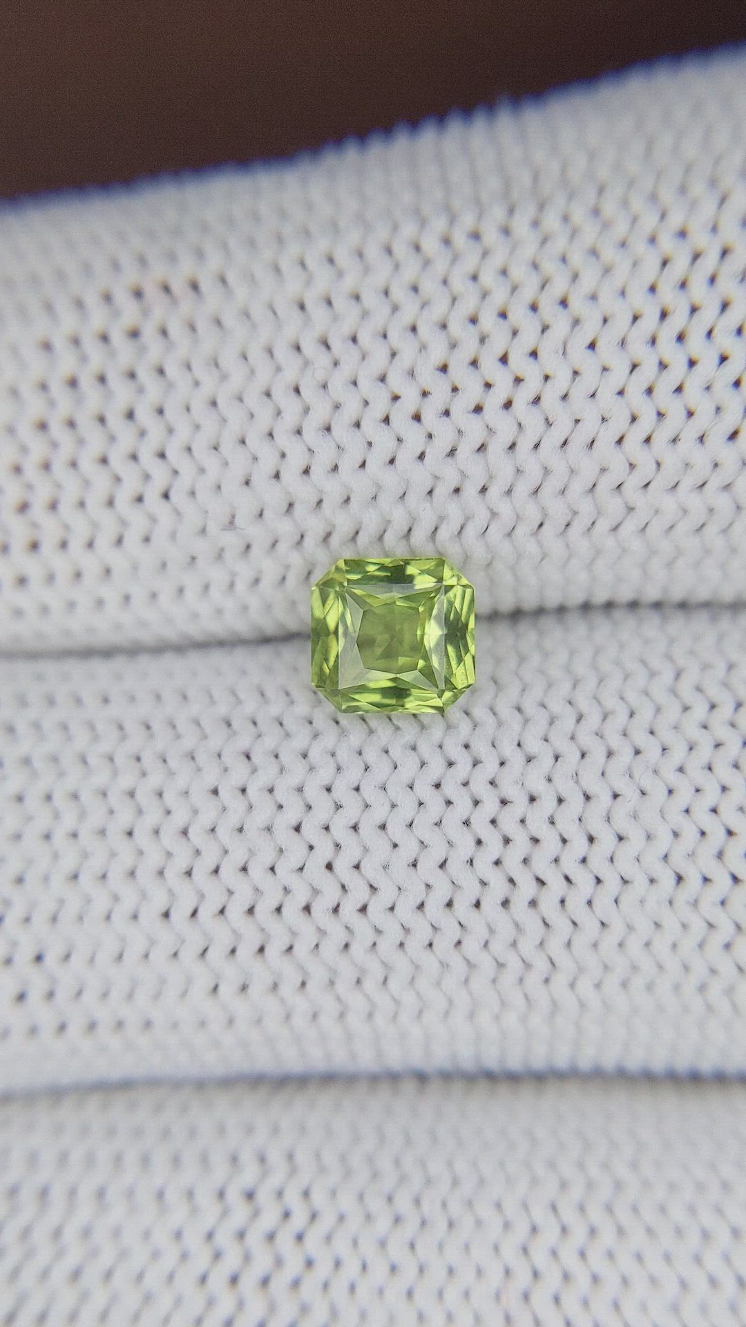 1.05 Ct. Yellowish Green Sapphire from Australia Size Video