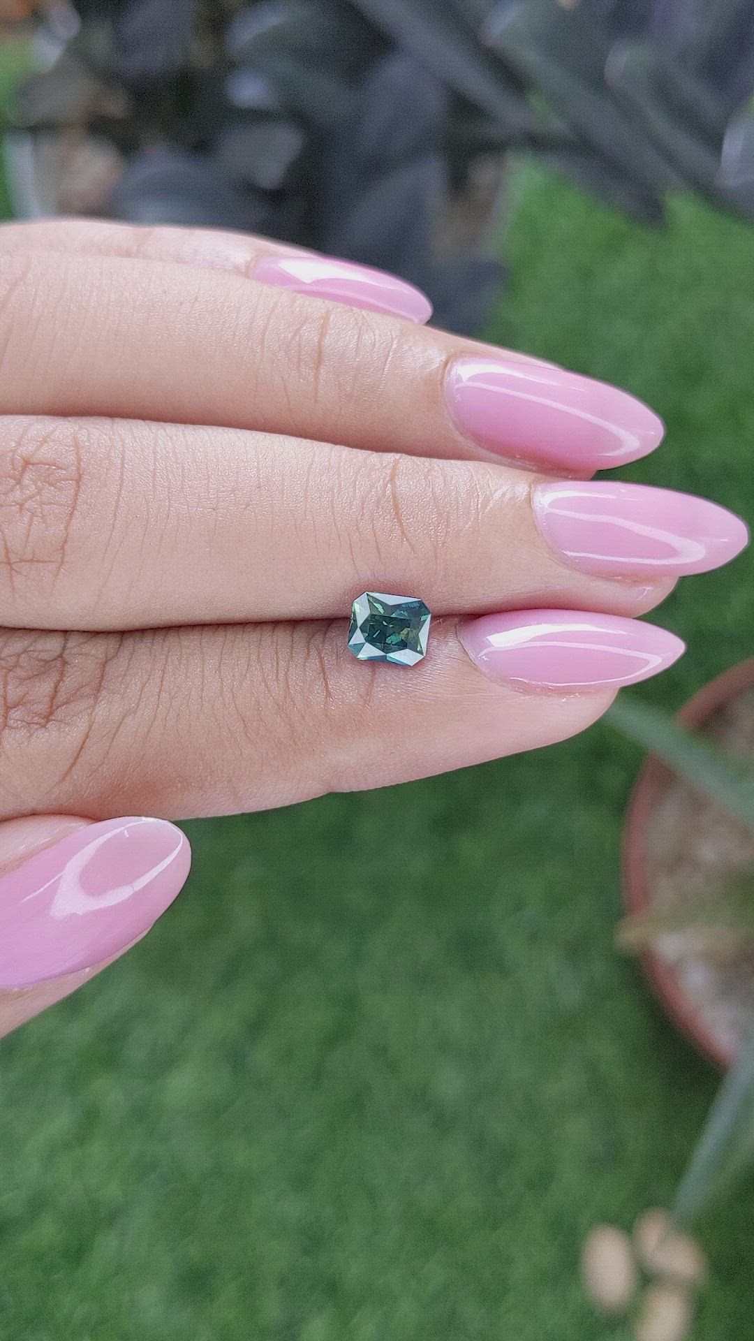 1.05 Ct. Bluish Green Sapphire from Australia Size Video
