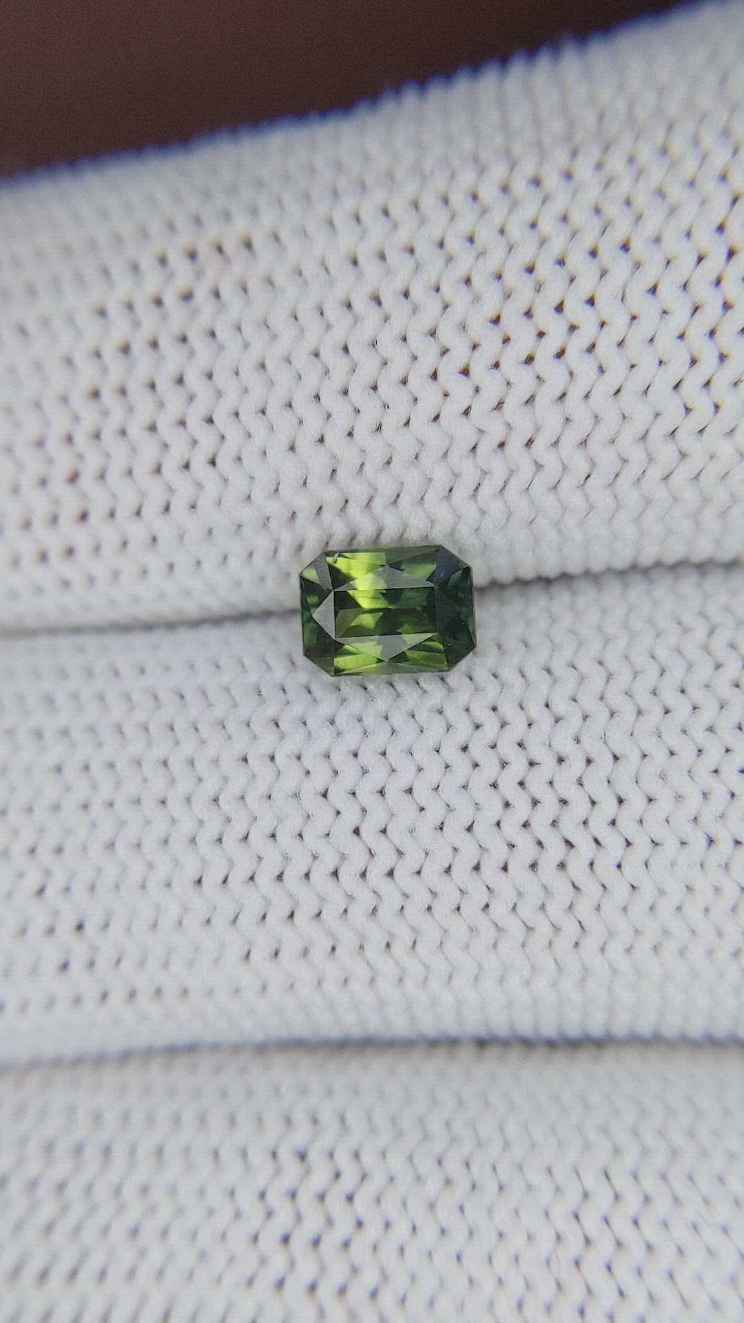 0.99 Ct. Yellowish Green Sapphire from Australia Size Video