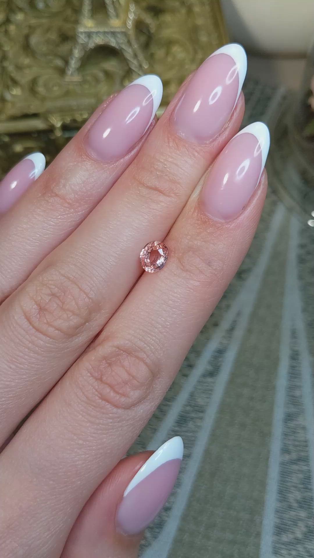 0.97 Ct. Padparadscha Sapphire from Ceylon (Sri Lanka) Size Video