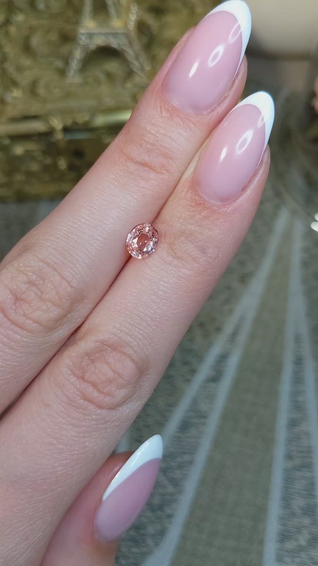 0.97 Ct. Padparadscha Sapphire from Ceylon (Sri Lanka) Size Video