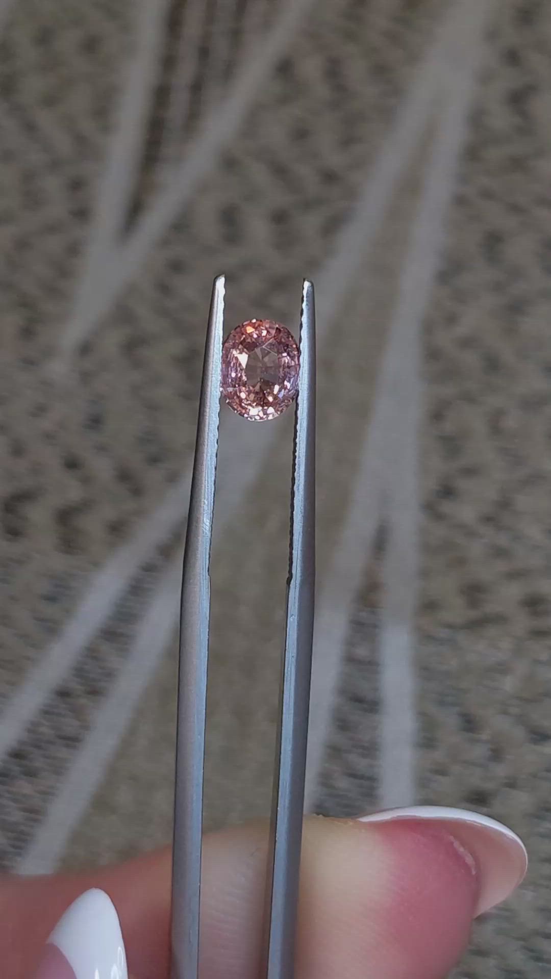0.97 Ct. Padparadscha Sapphire from Ceylon (Sri Lanka) Size Video