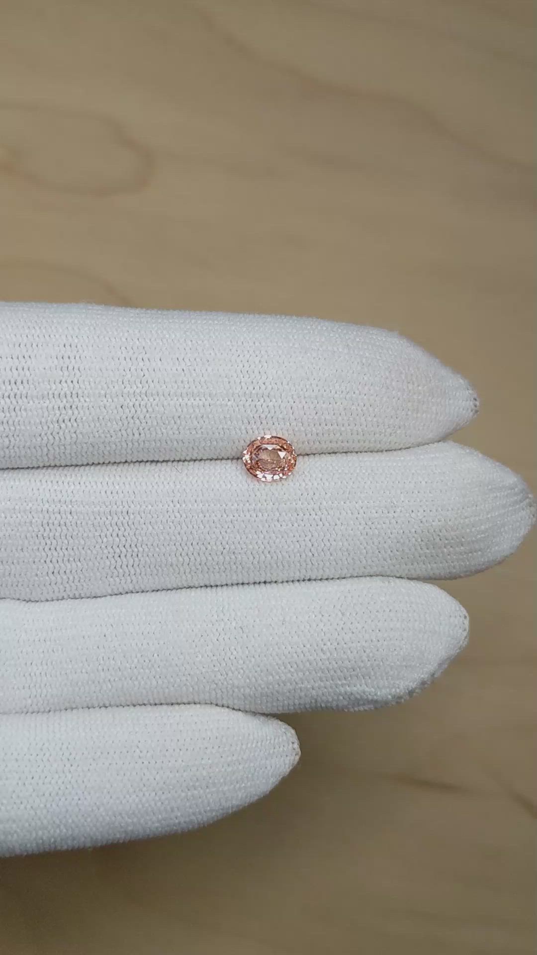 0.97 Ct. Padparadscha Sapphire from Ceylon (Sri Lanka) Size Video