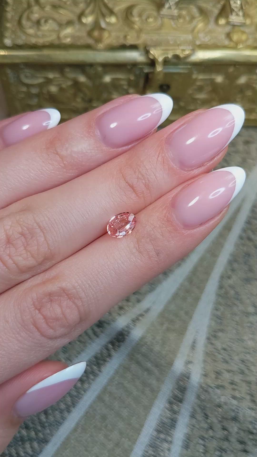 1.04 Ct. Padparadscha Sapphire from Ceylon (Sri Lanka) Size Video