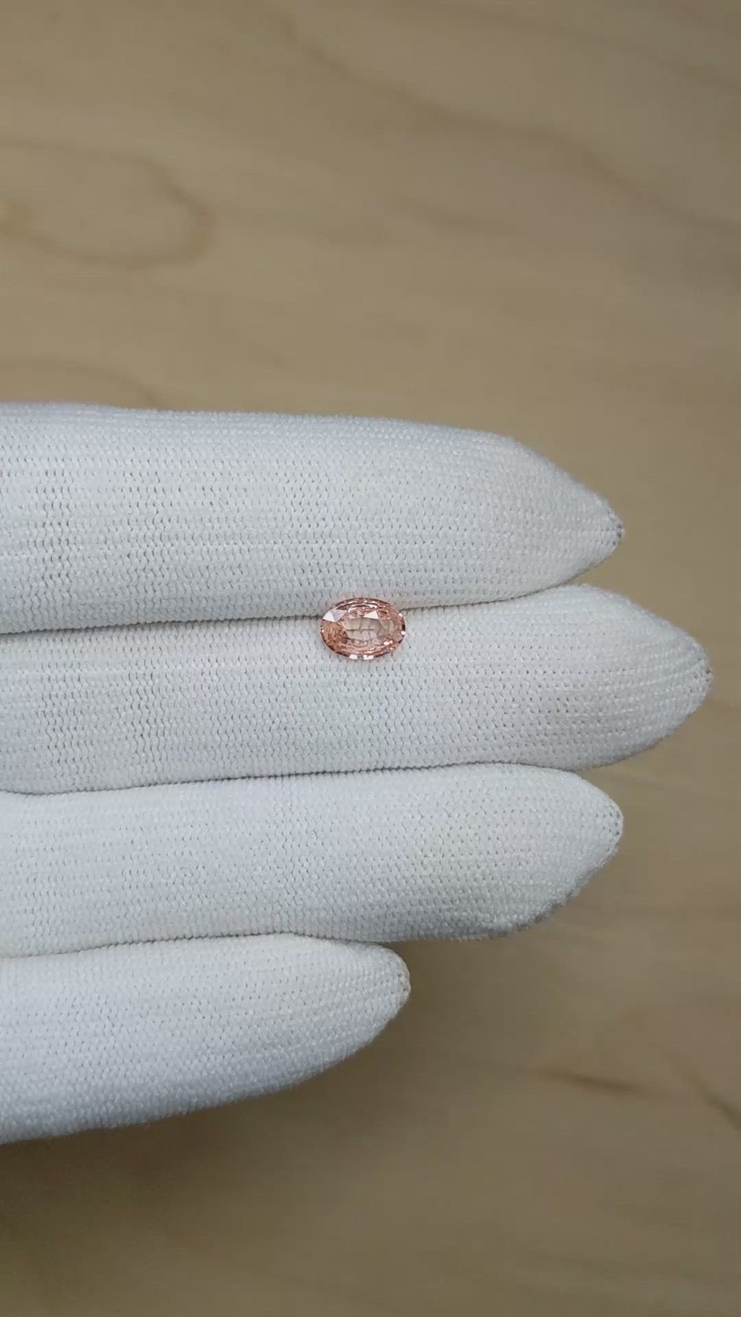 1.04 Ct. Padparadscha Sapphire from Ceylon (Sri Lanka) Size Video