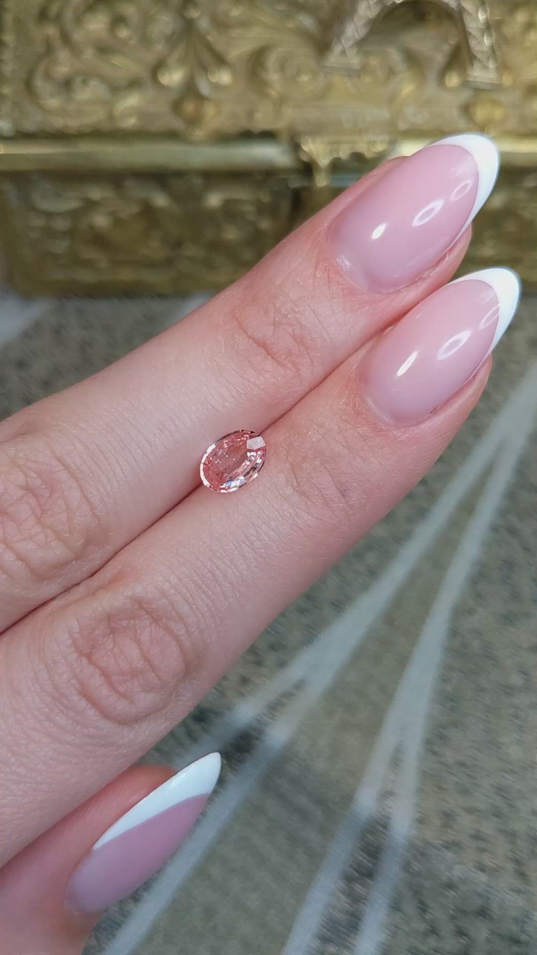 1.04 Ct. Padparadscha Sapphire from Ceylon (Sri Lanka) Size Video