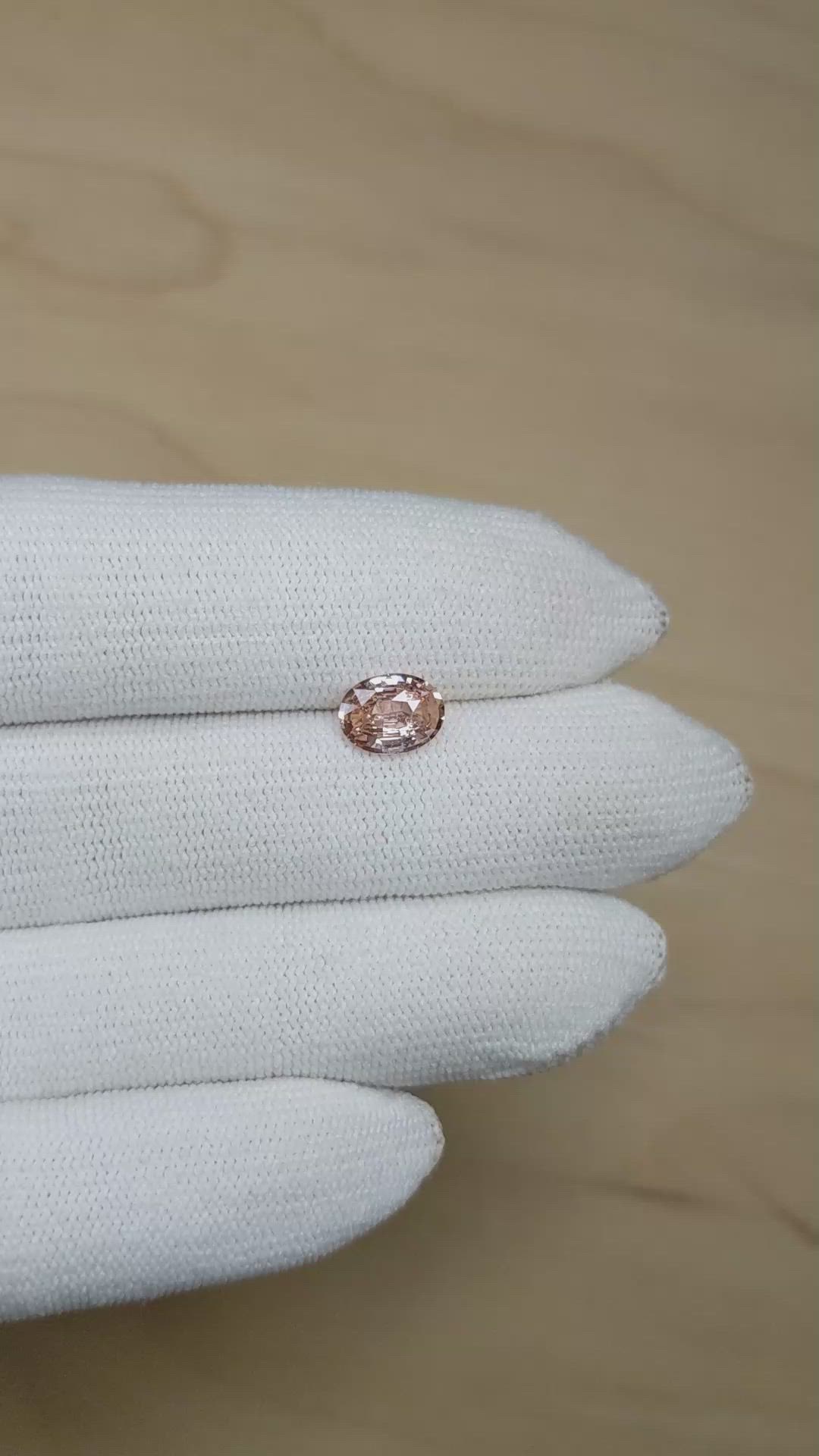 1.52 Ct. Padparadscha Sapphire from Ceylon (Sri Lanka) Size Video