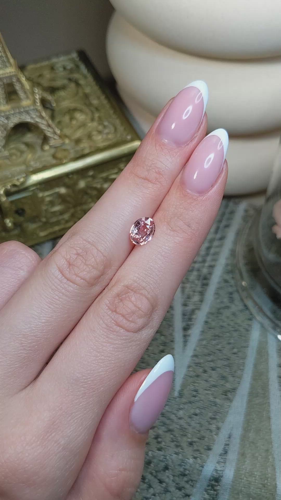 1.52 Ct. Padparadscha Sapphire from Ceylon (Sri Lanka) Size Video