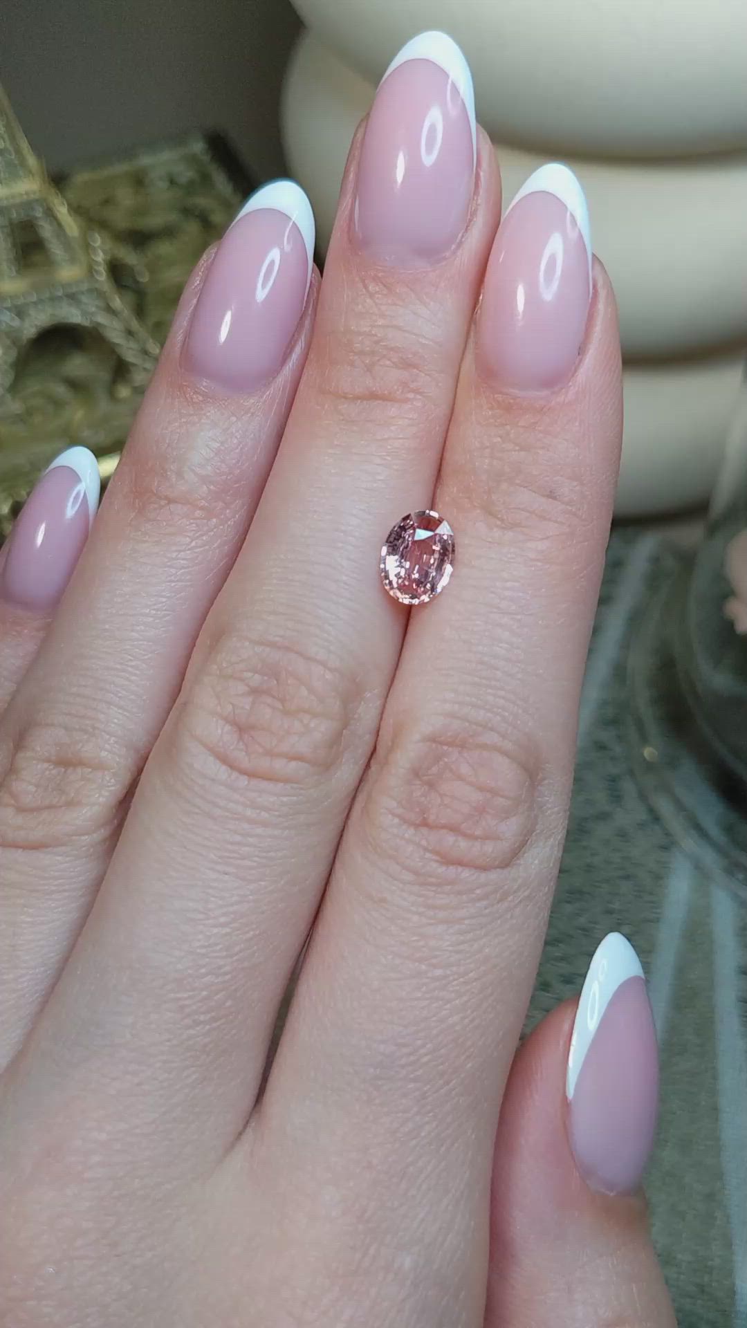 1.52 Ct. Padparadscha Sapphire from Ceylon (Sri Lanka) Size Video