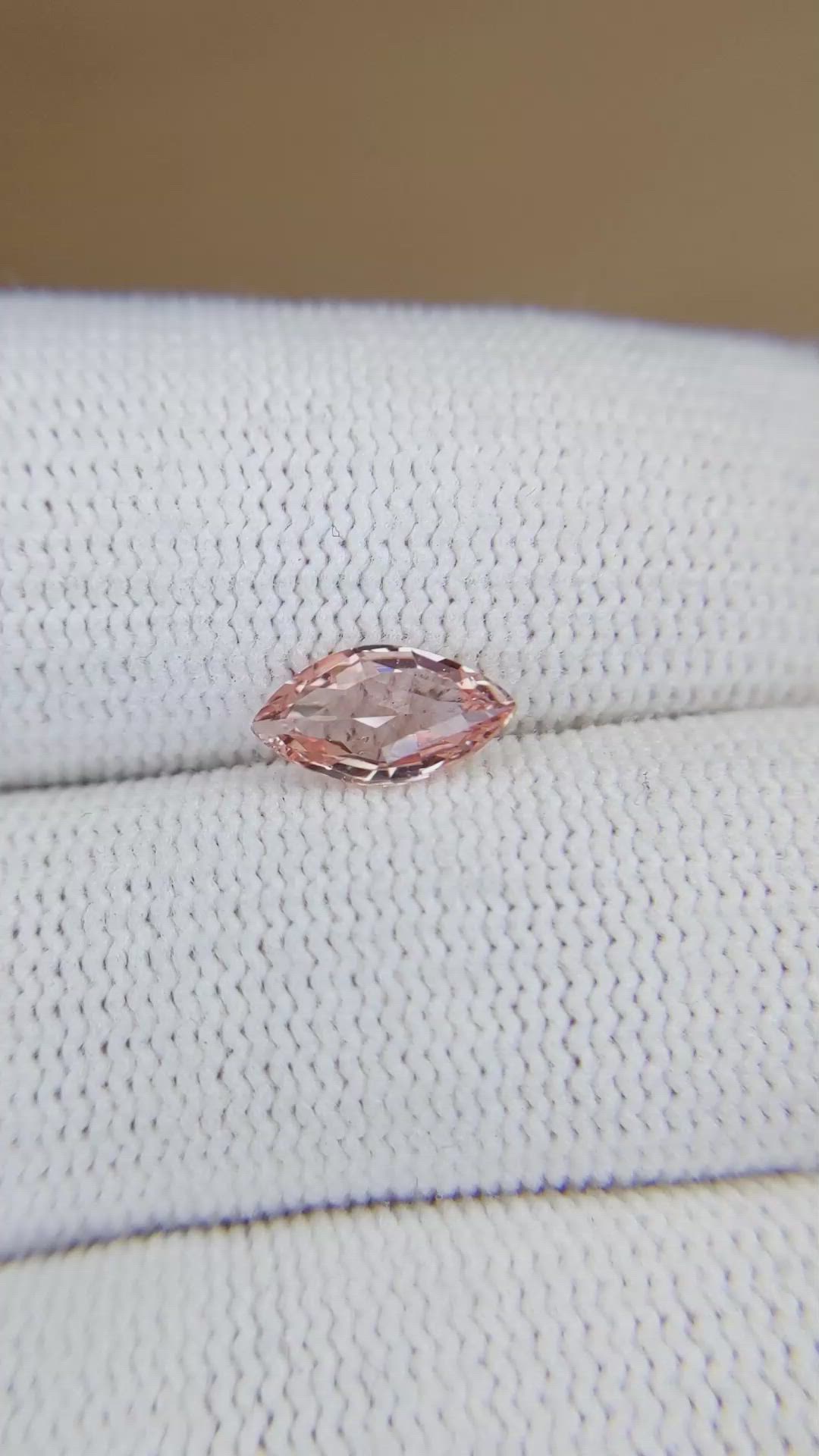 0.99 Ct. Padparadscha Sapphire from Ceylon (Sri Lanka) Size Video