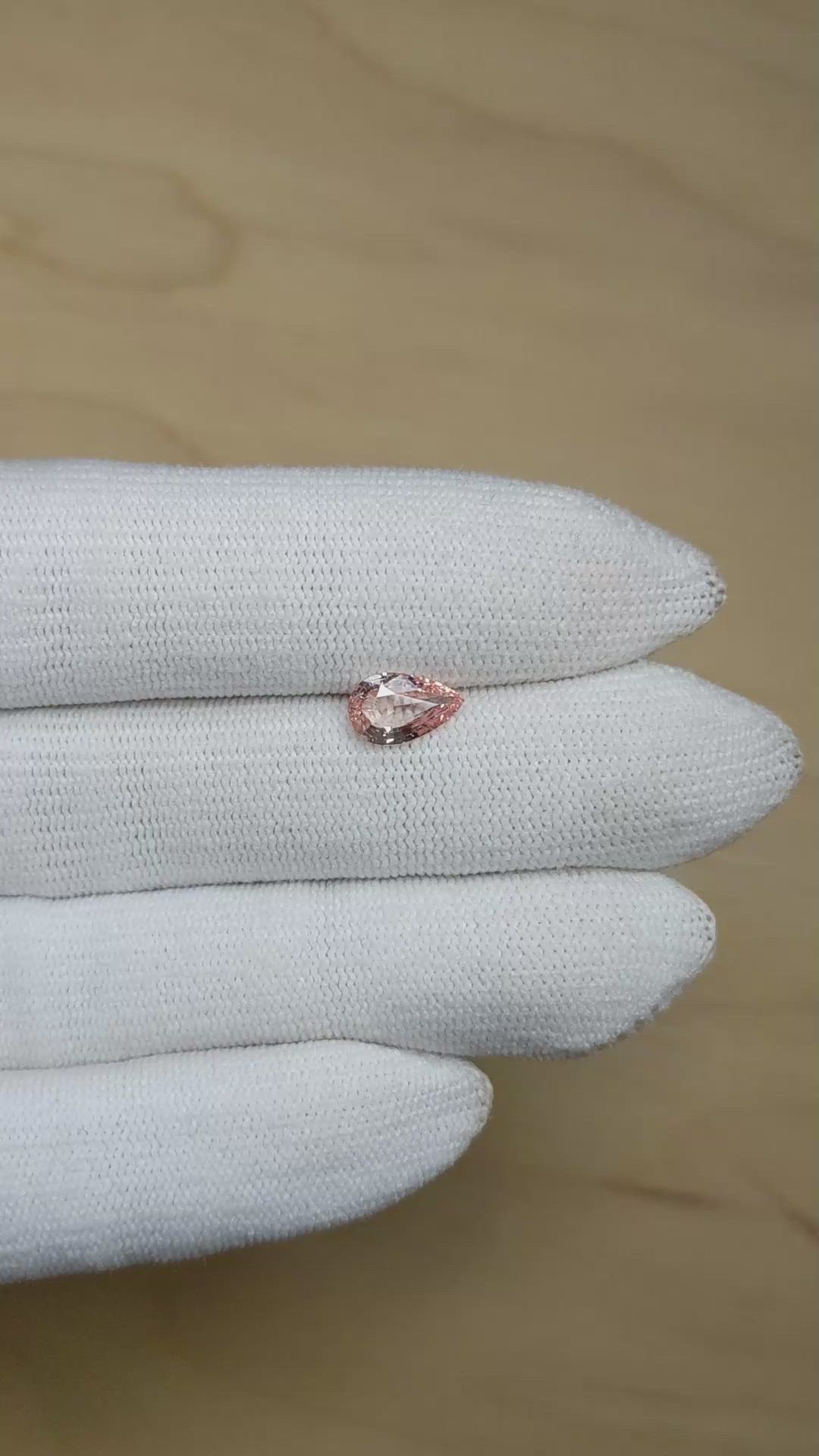1.08 Ct. Padparadscha Sapphire from Ceylon (Sri Lanka) Size Video