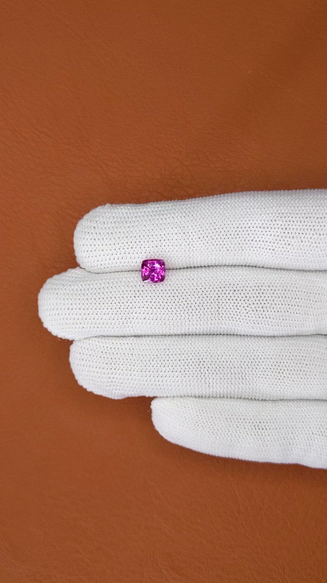 1.22 Ct. Purplish Pink Sapphire from Ceylon (Sri Lanka) Size Video