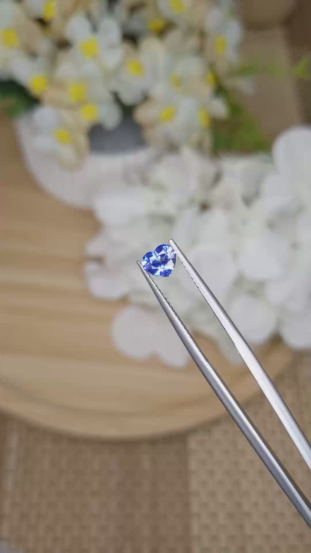 0.57 Ct. Blue Sapphire from Ceylon (Sri Lanka) Size Video