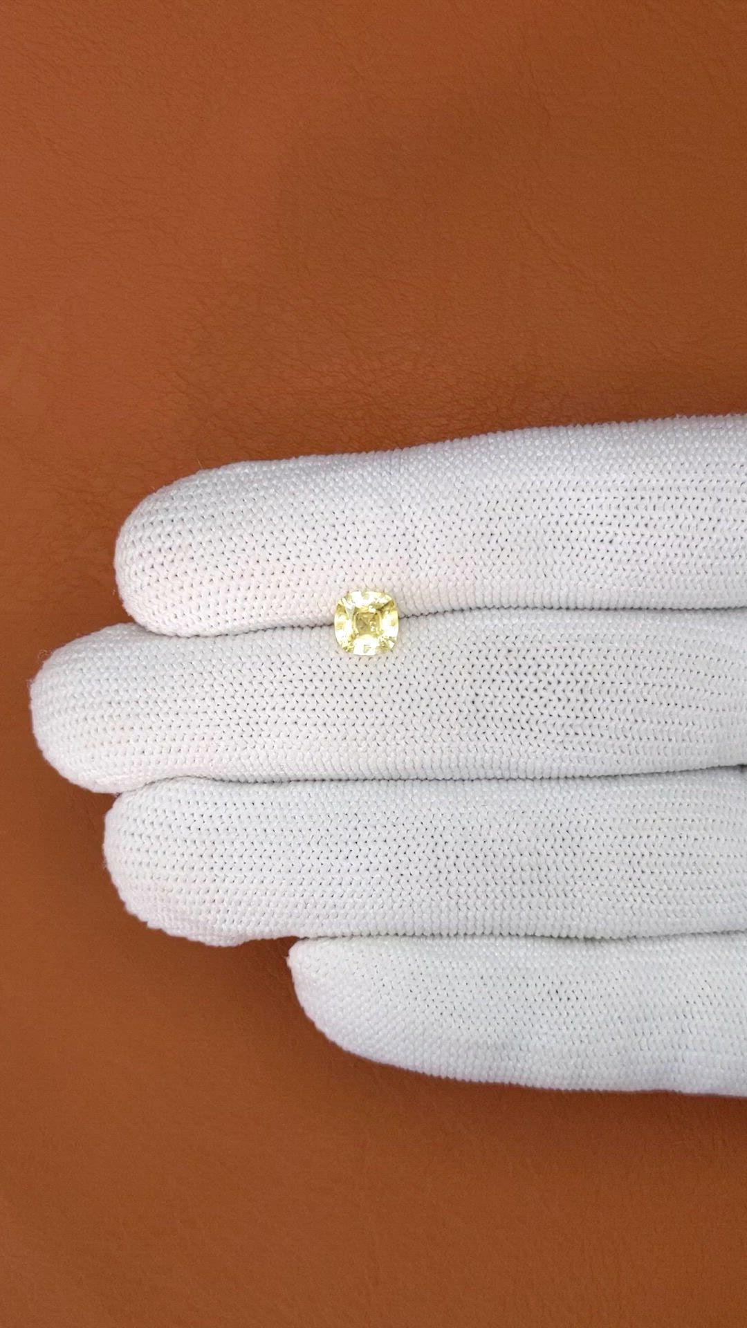 1.09 Ct. Yellow Sapphire from Ceylon (Sri Lanka) Size Video